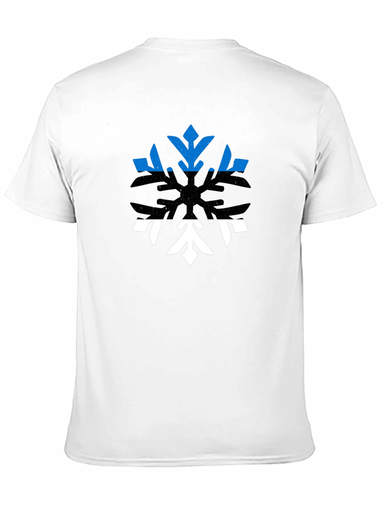 Estonia Flag Snowflake Graphic Tee - Black