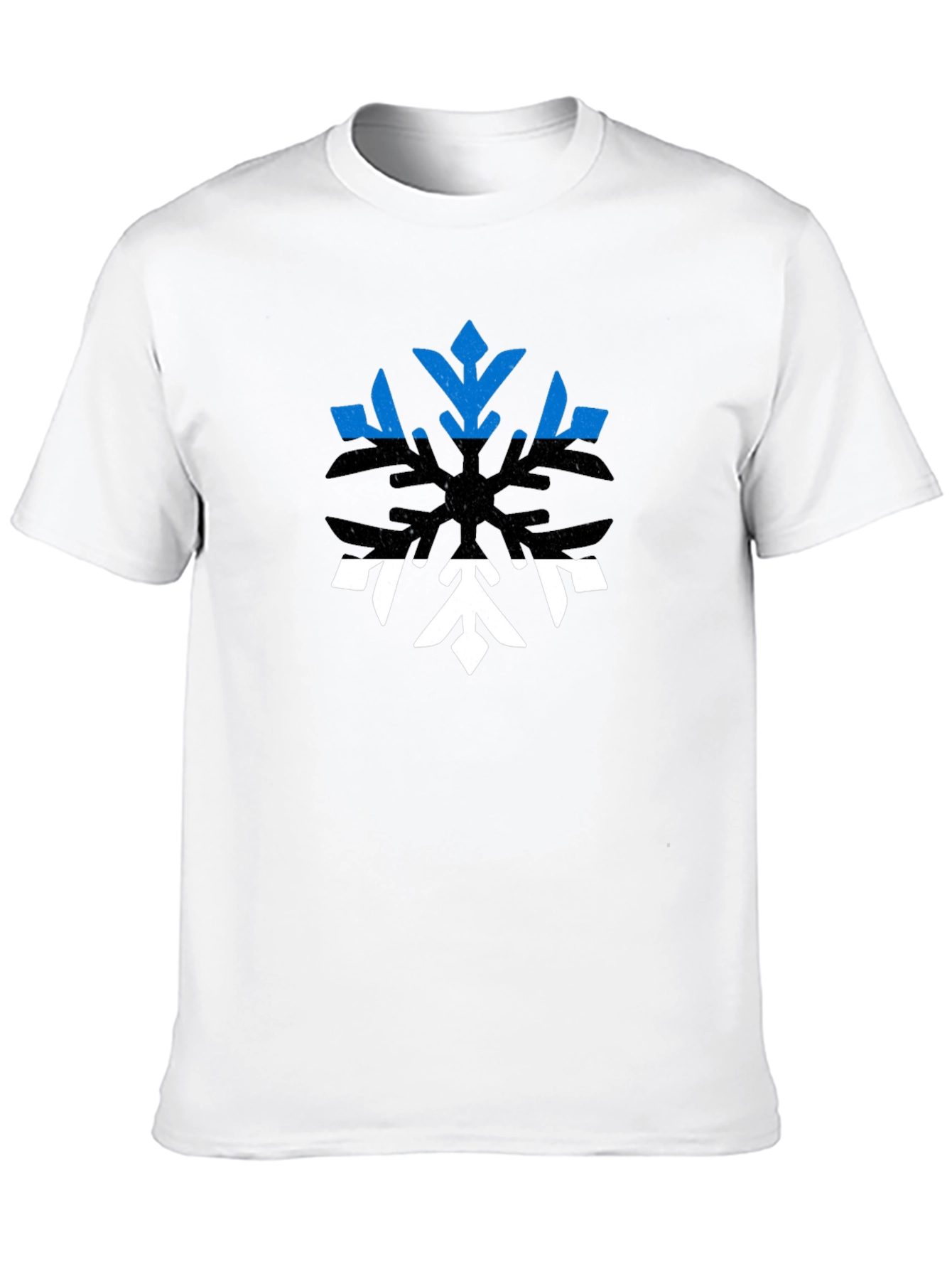 Estonia Flag Snowflake Graphic Tee - Black