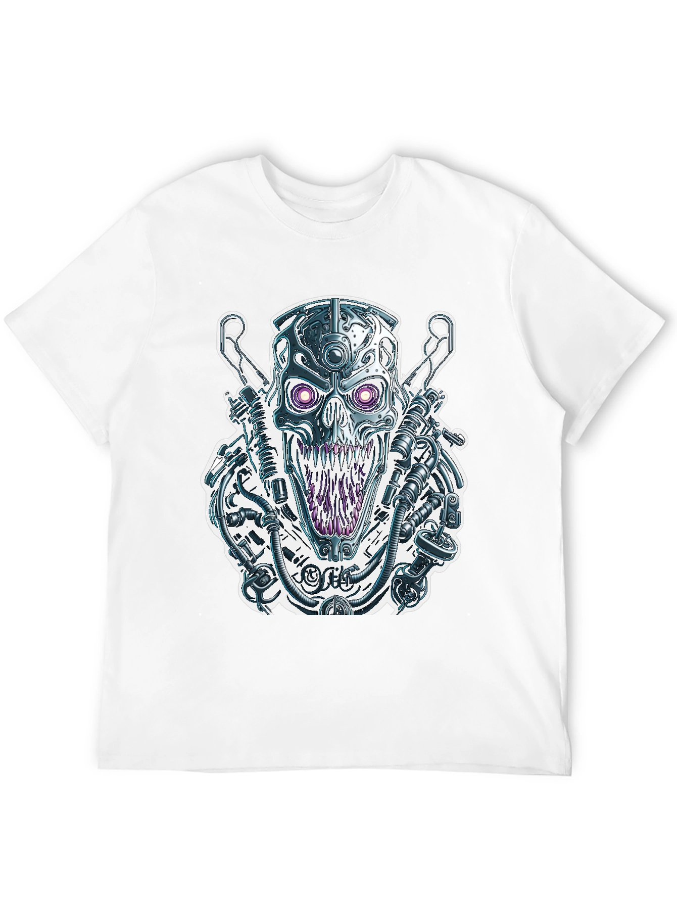 Cyberpunk Skull Graphic Tee - Unique Design