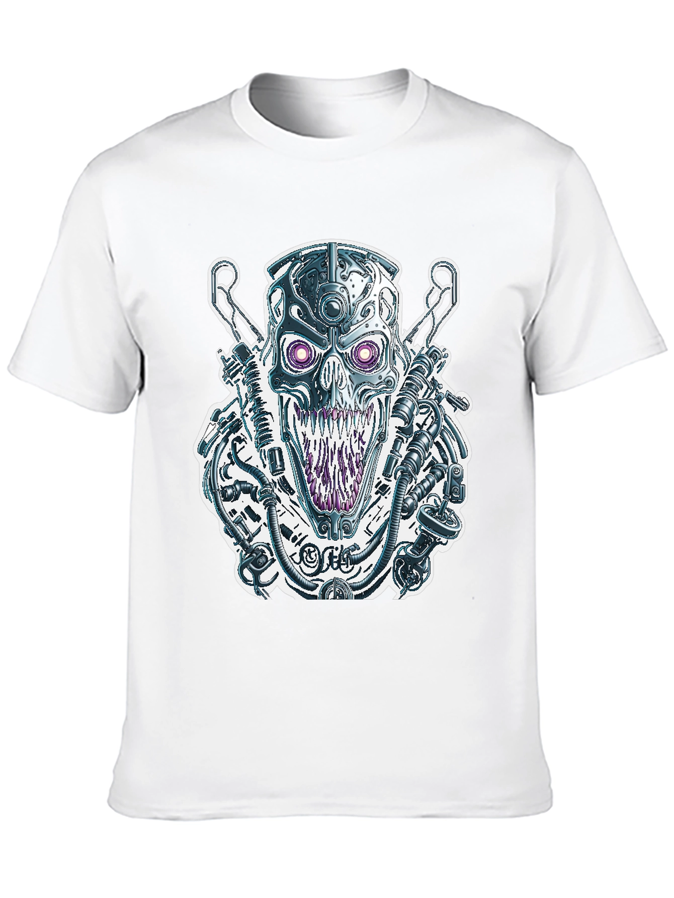 Cyberpunk Skull Graphic Tee - Unique Design