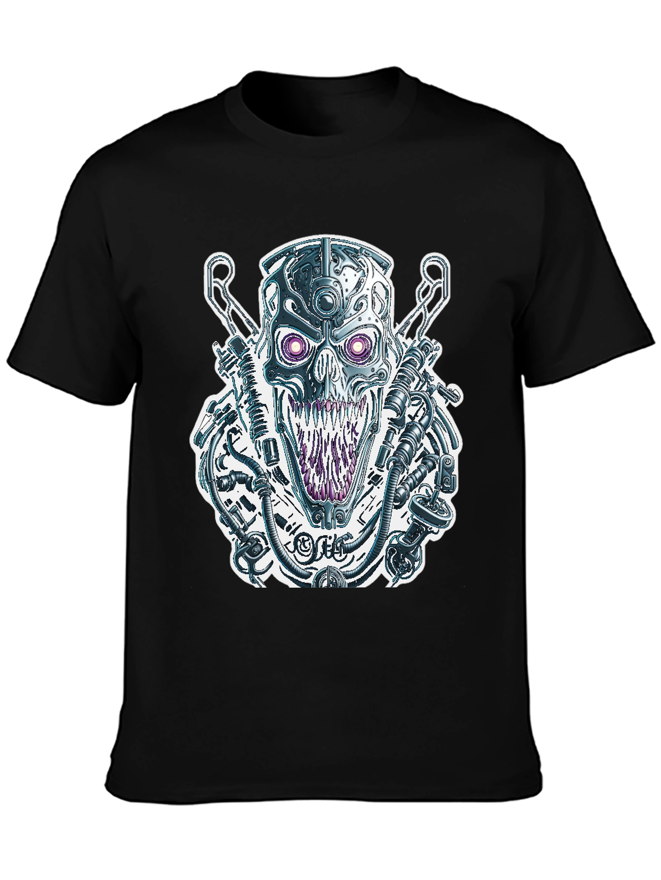 Cyberpunk Skull Graphic Tee - Unique Design