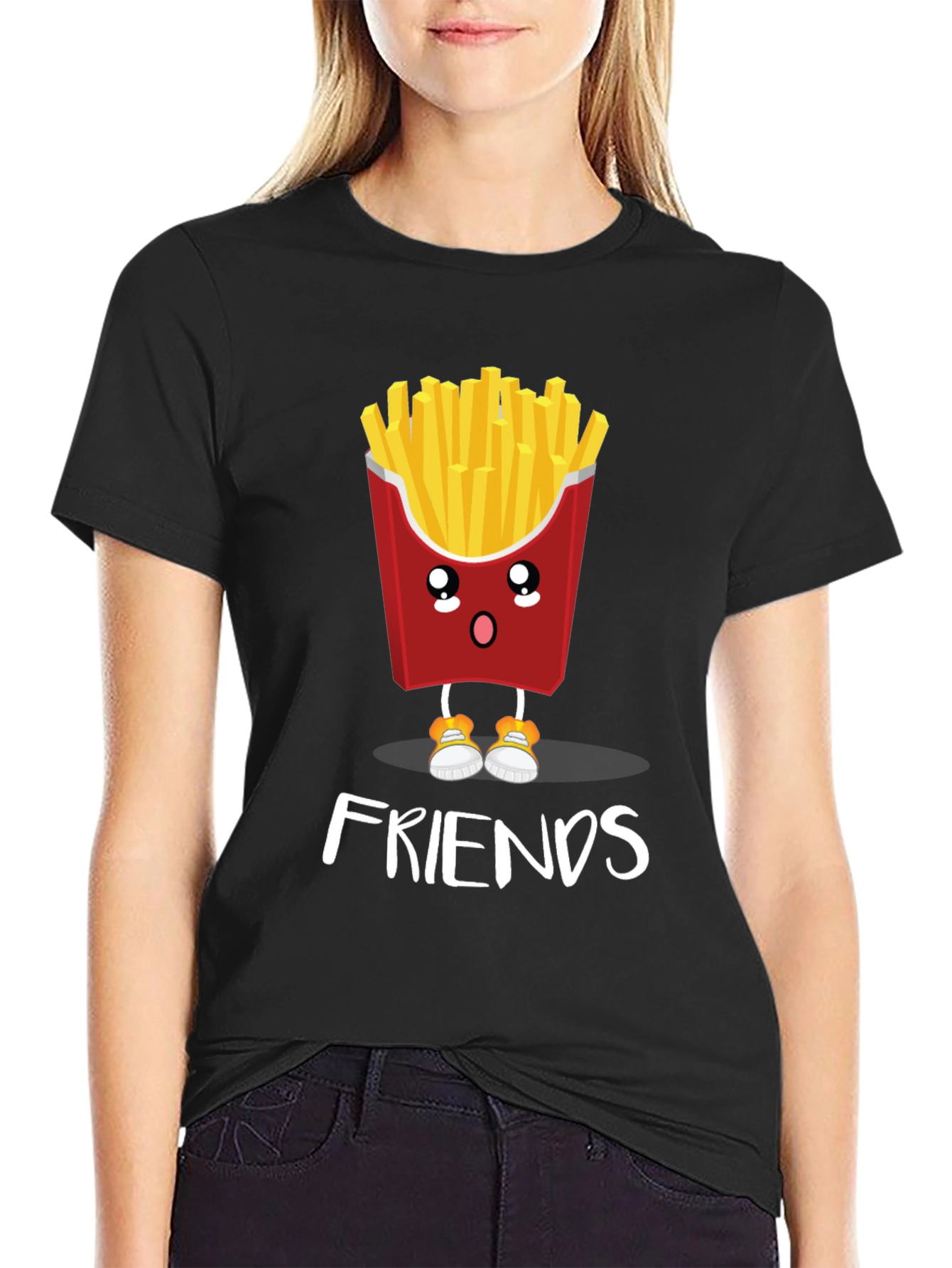 Cute Cartoon Fries Best Friends T-Shirt