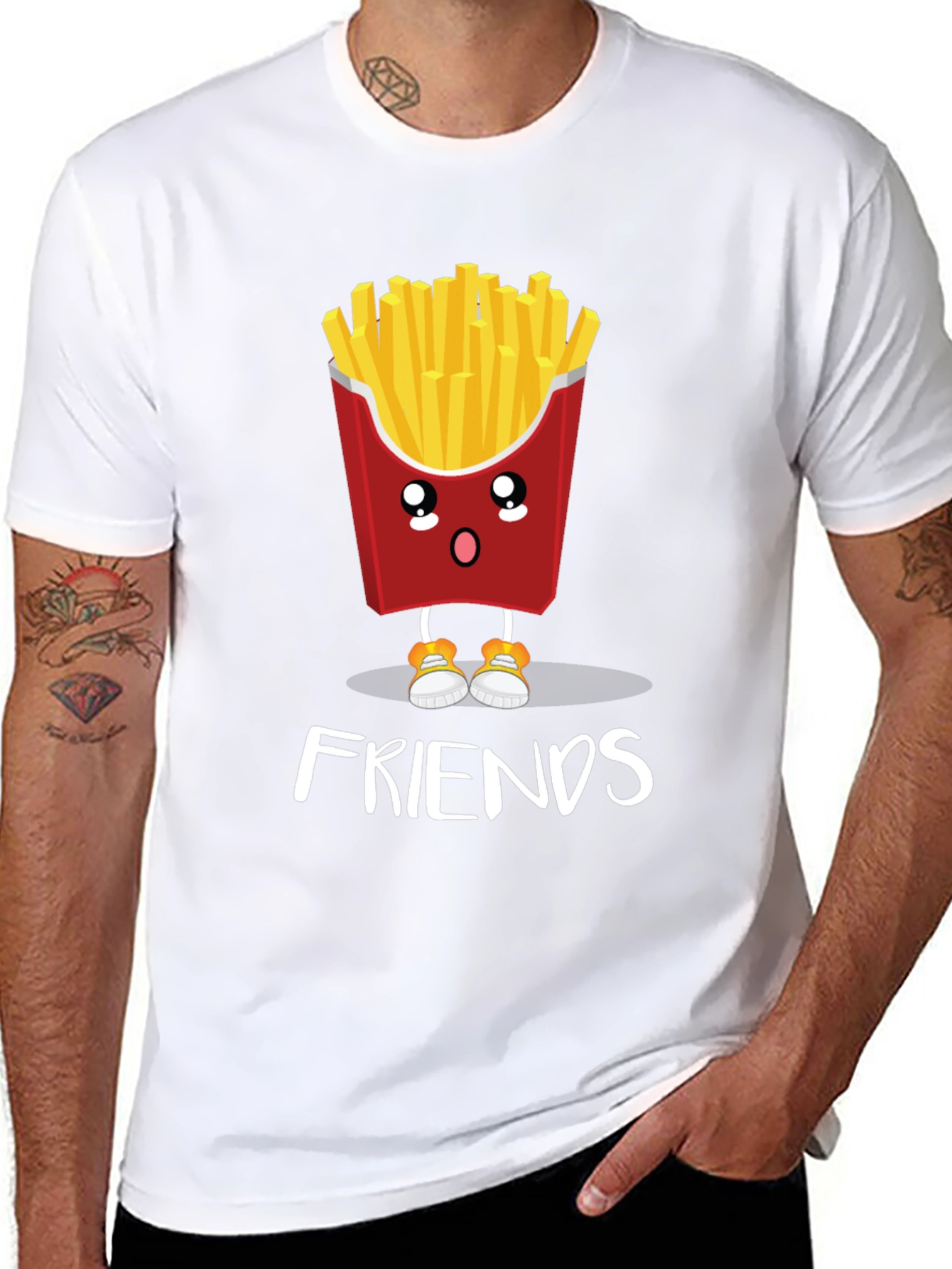 Cute Cartoon Fries Best Friends T-Shirt