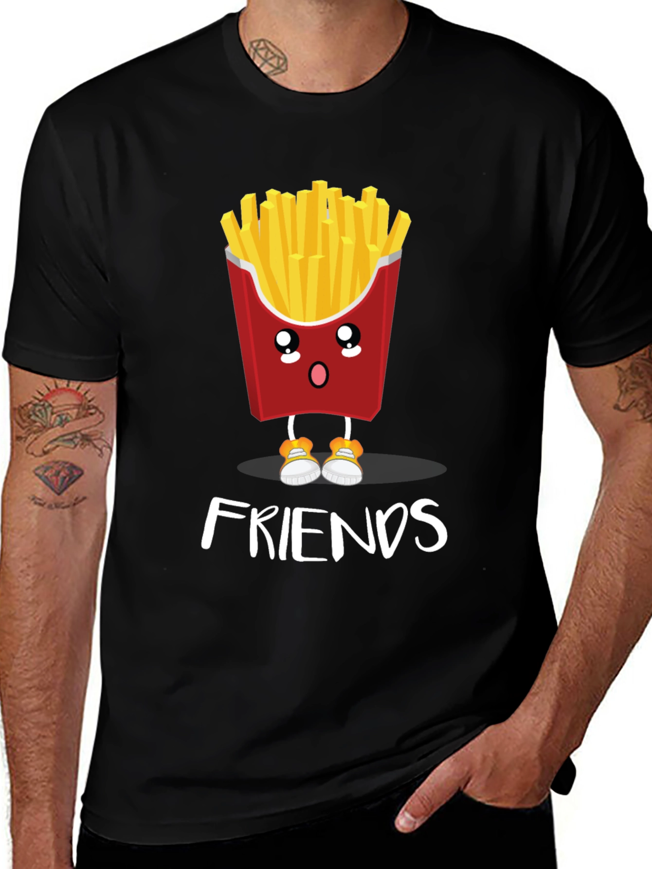 Cute Cartoon Fries Best Friends T-Shirt