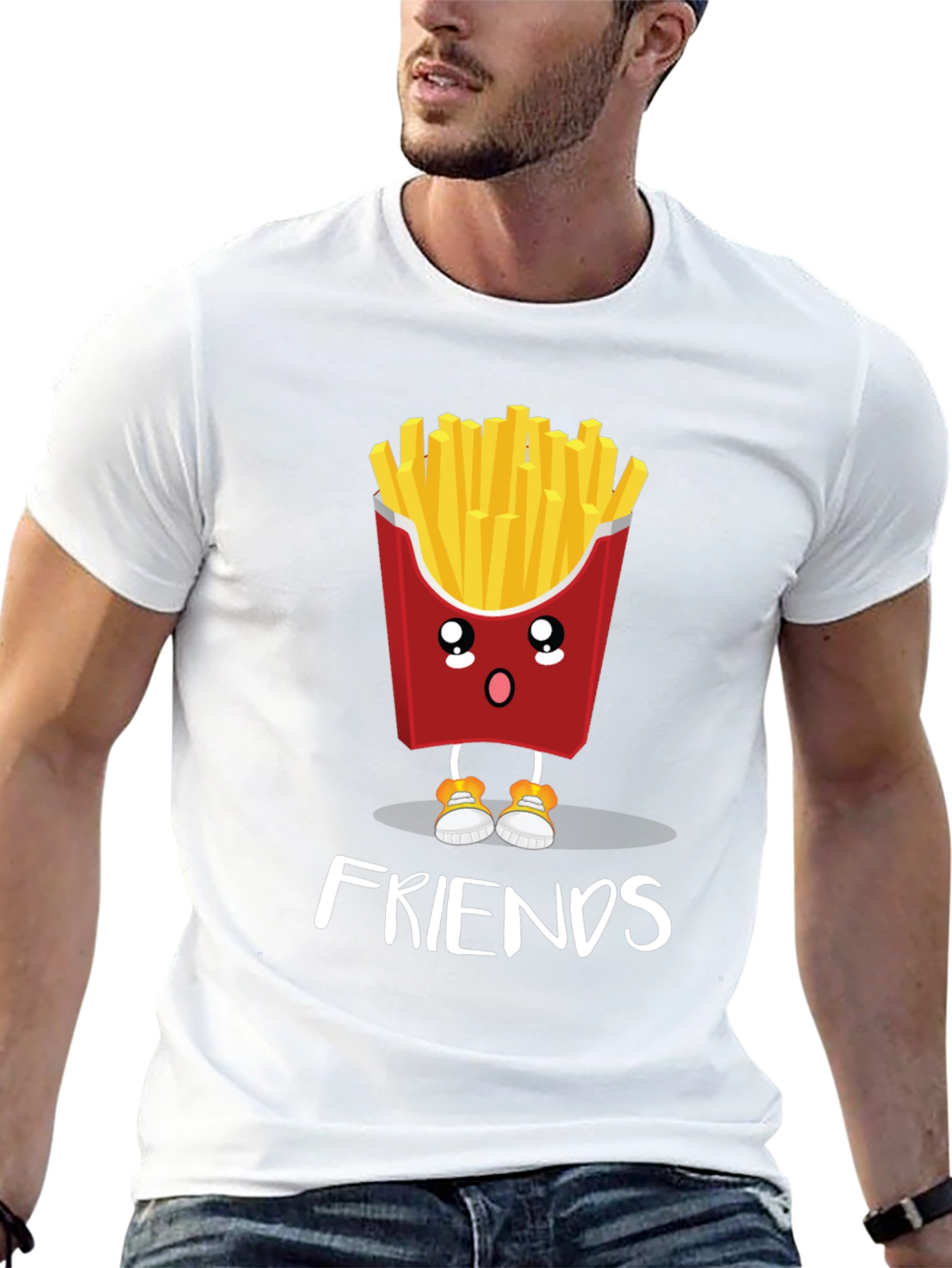 Cute Cartoon Fries Best Friends T-Shirt