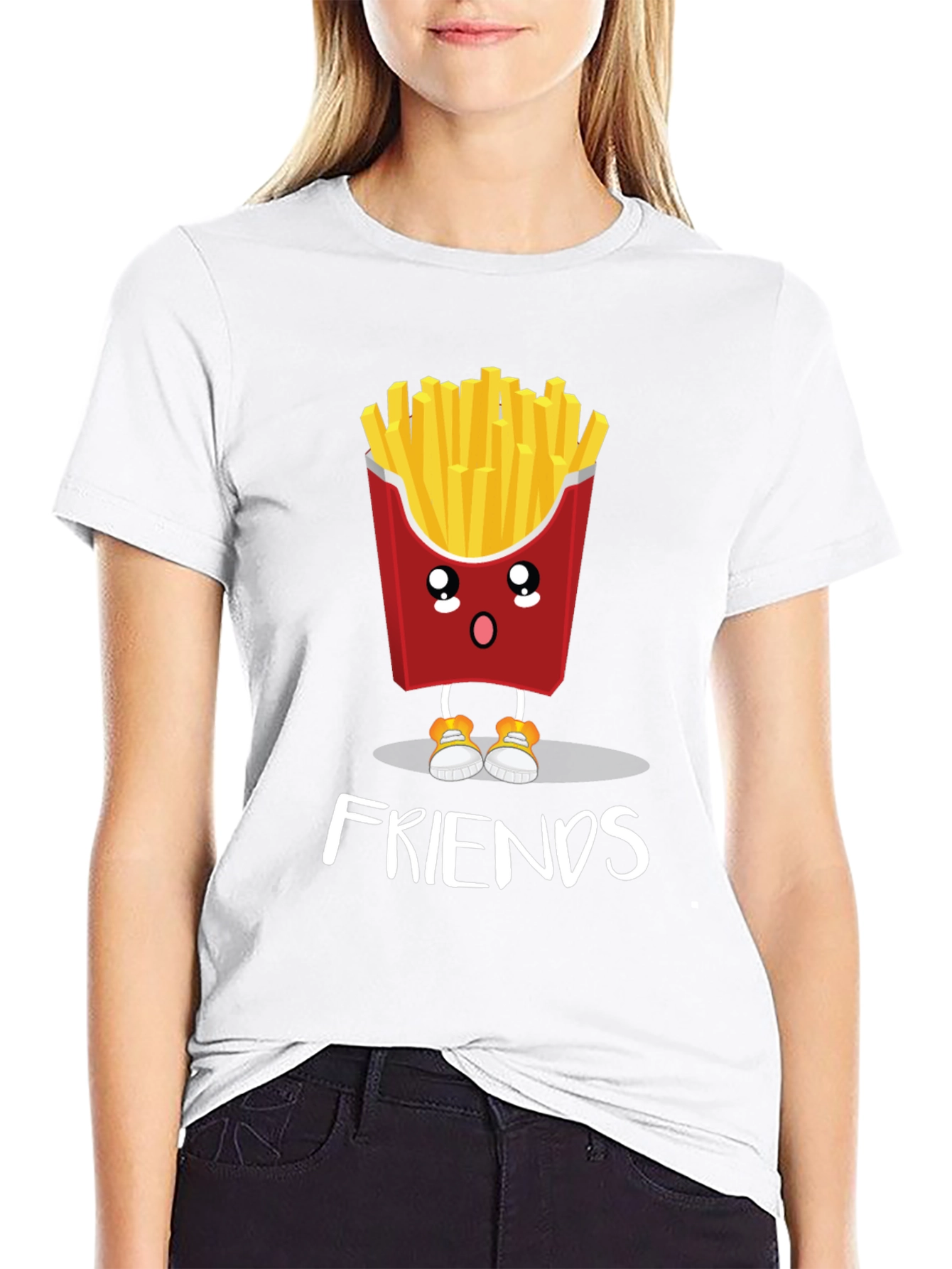 Cute Cartoon Fries Best Friends T-Shirt
