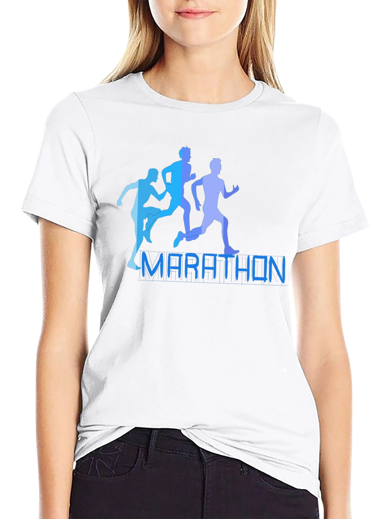 Marathon Runners Graphic Tee - Black