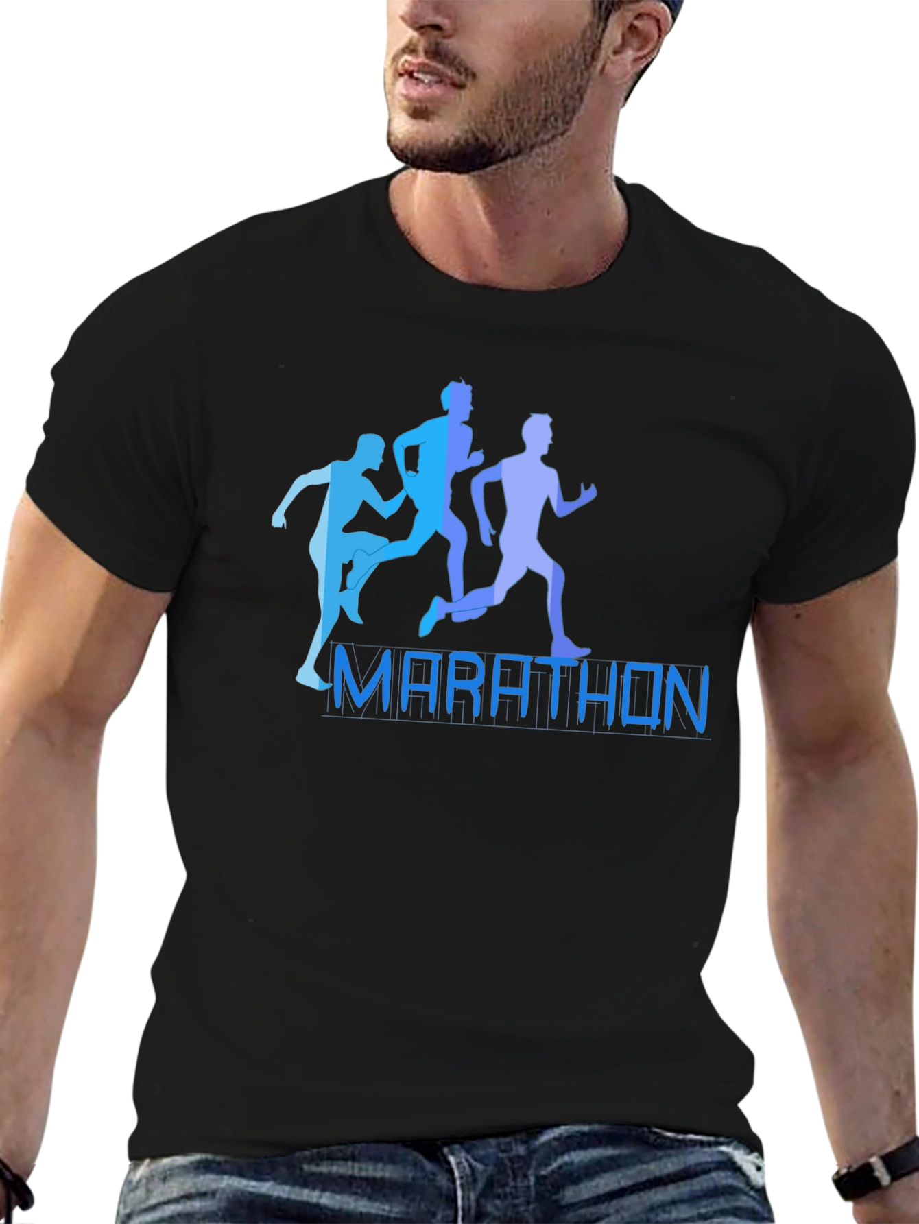 Marathon Runners Graphic Tee - Black