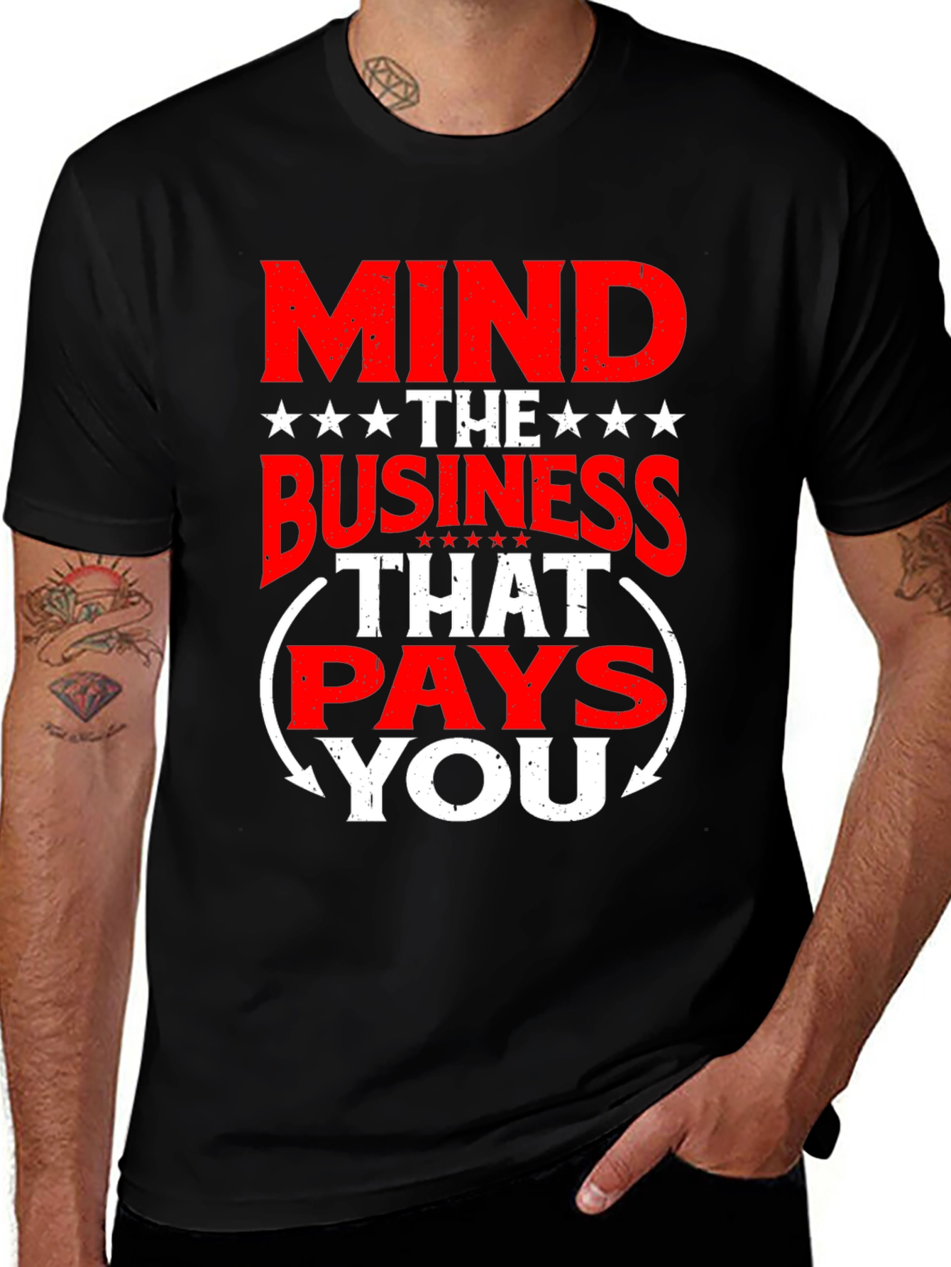 Mind the Business Graphic Tee - Black