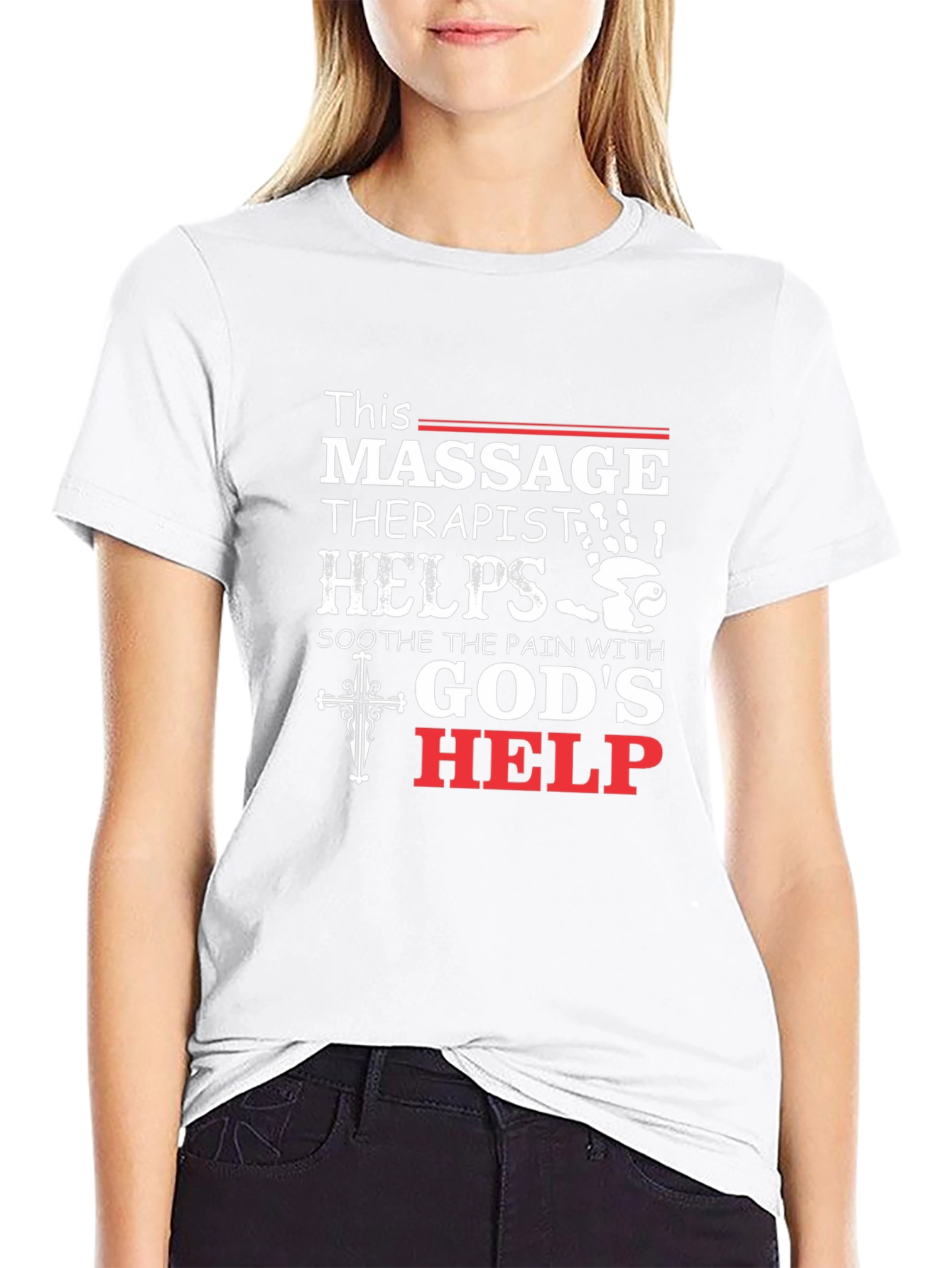 Massage Therapist Gods Help Black T-Shirt