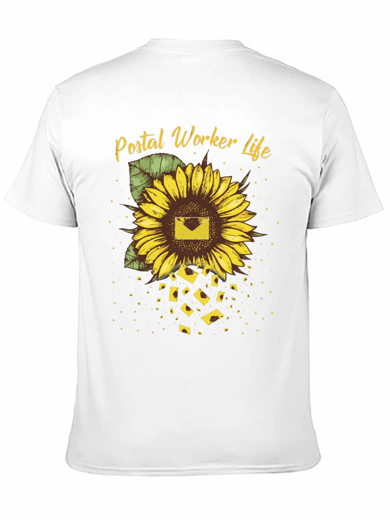 Postal Worker Sunflower T-Shirt - Black