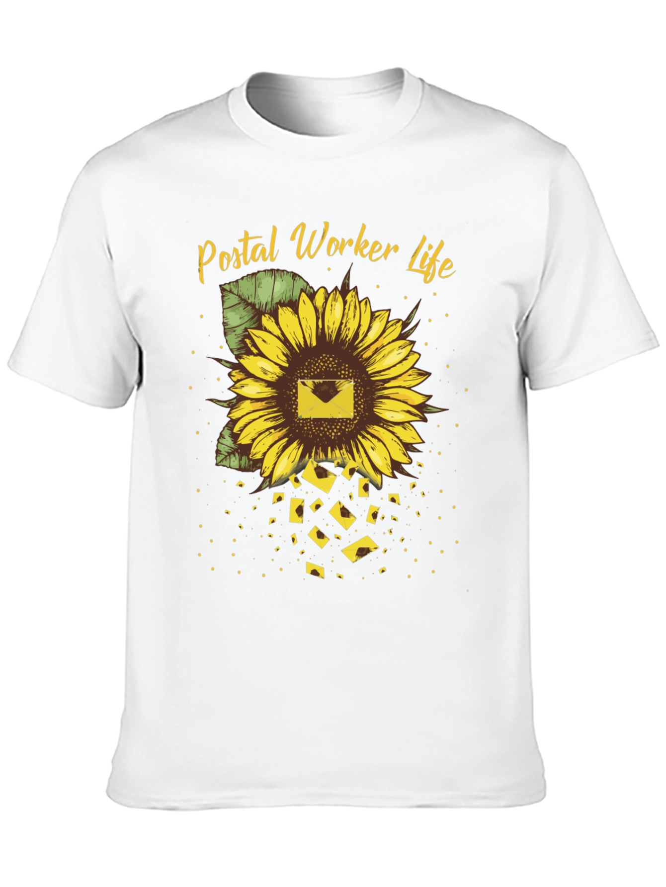 Postal Worker Sunflower T-Shirt - Black