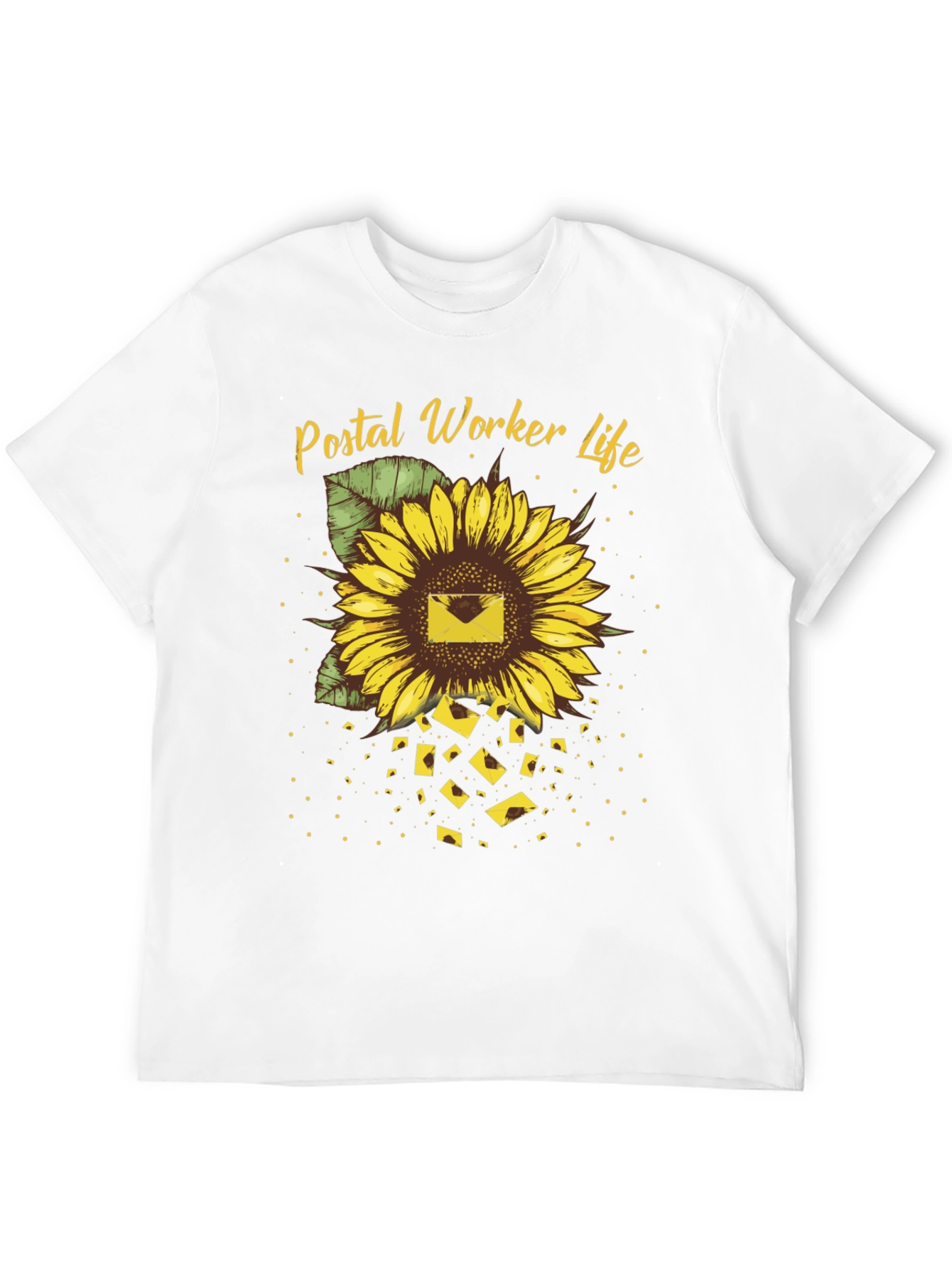 Postal Worker Sunflower T-Shirt - Black