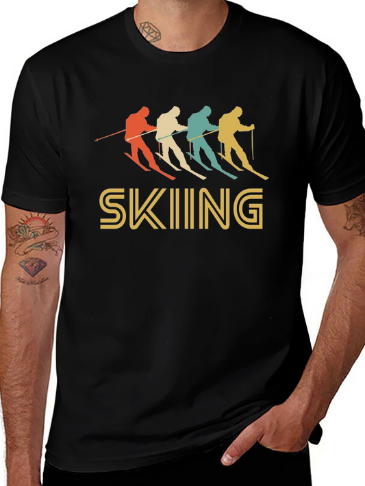 Vintage Skiing T-Shirt - Retro Skier Design