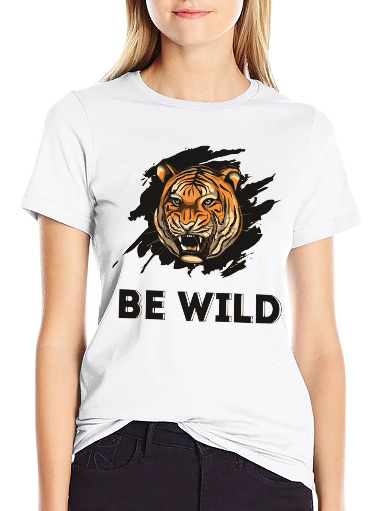 Be Wild Tiger Graphic Tee - Black
