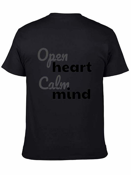 Open Heart Calm Mind Graphic Tee - Black