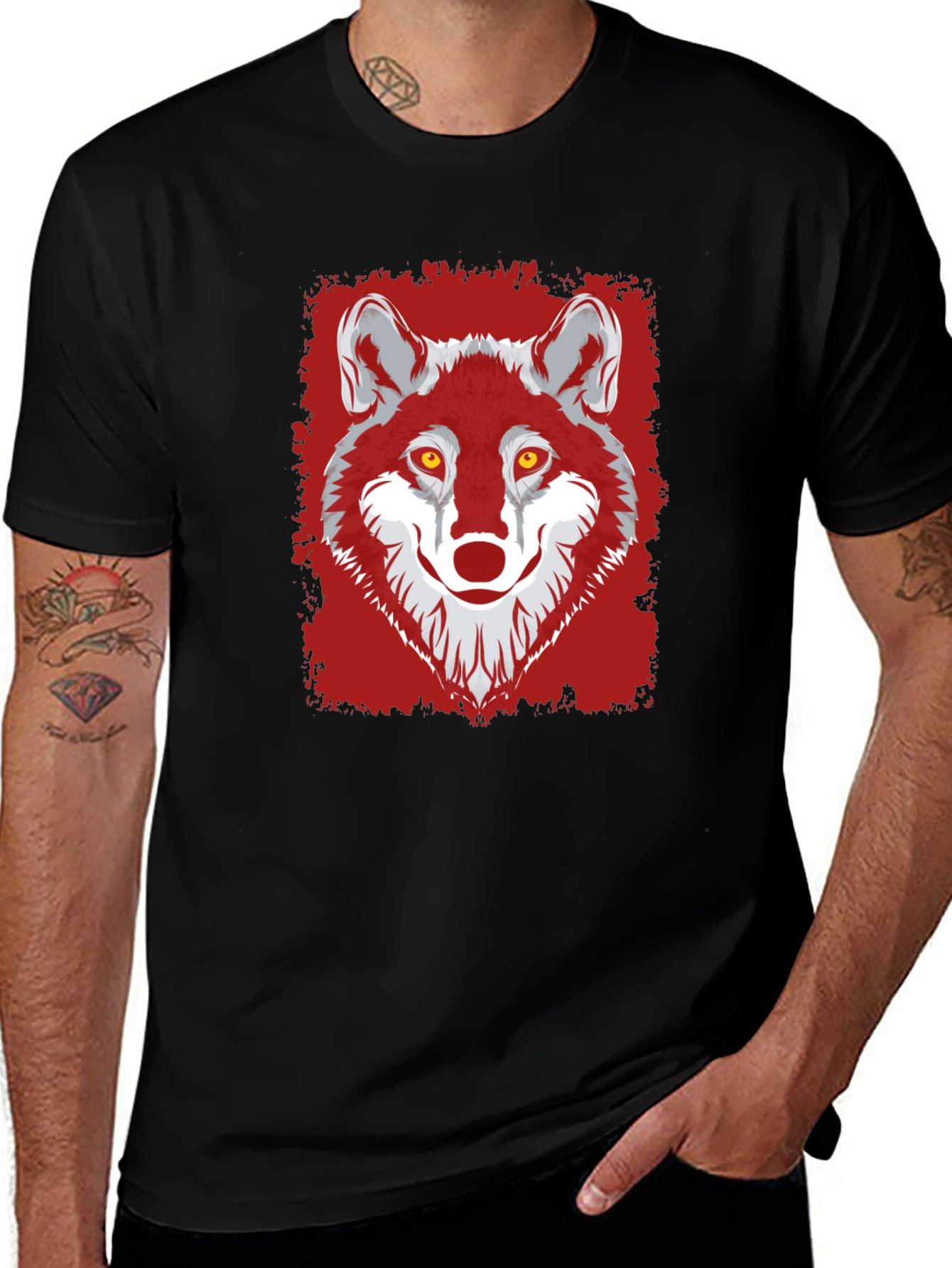 Wolf Graphic Tee - Mens Black T-Shirt