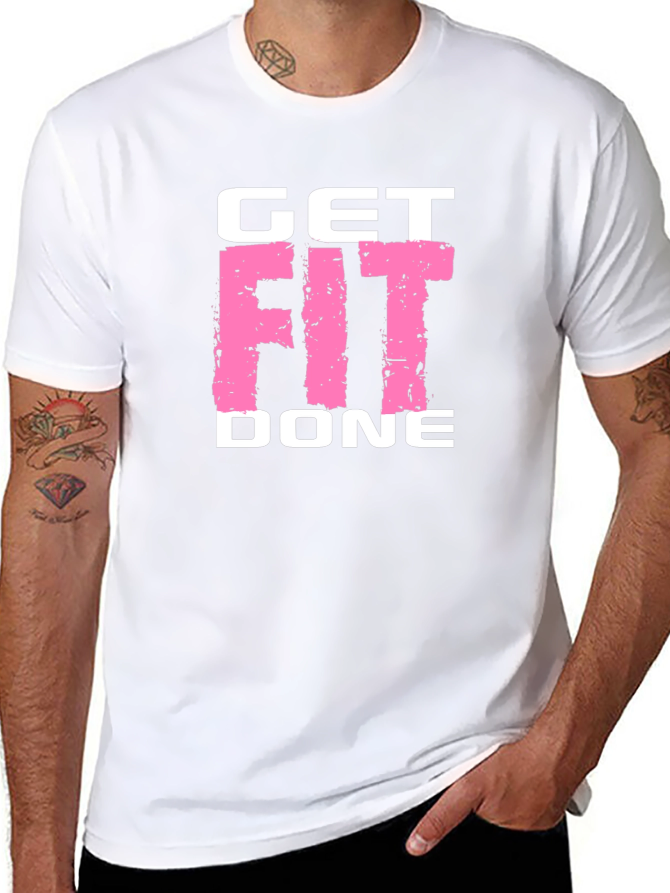 Get Fit Done Black T-Shirt - Gym Motivation