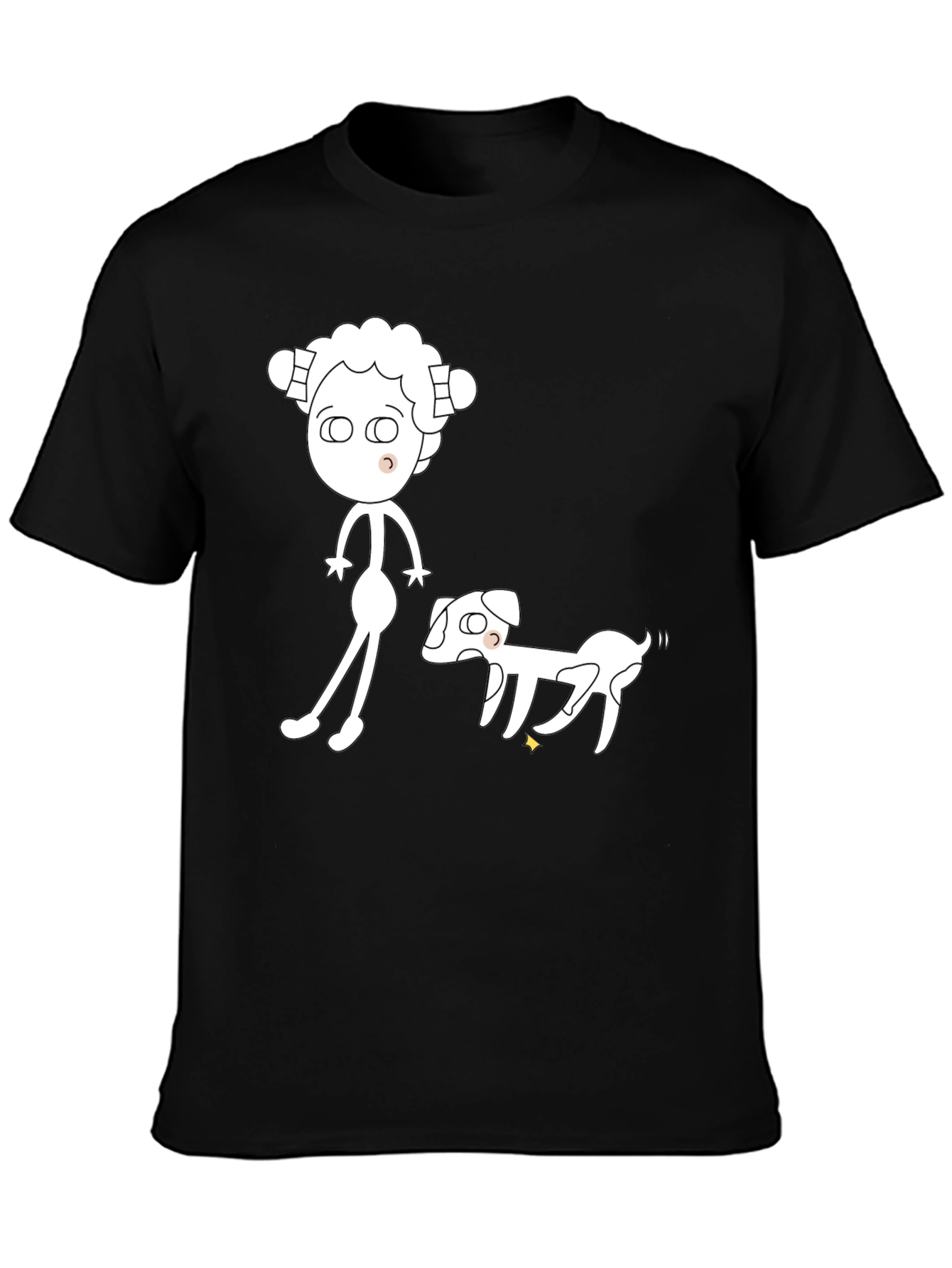 Cartoon Person & Dog T-Shirt – Quirky Dog Lover Graphic Tee Gift