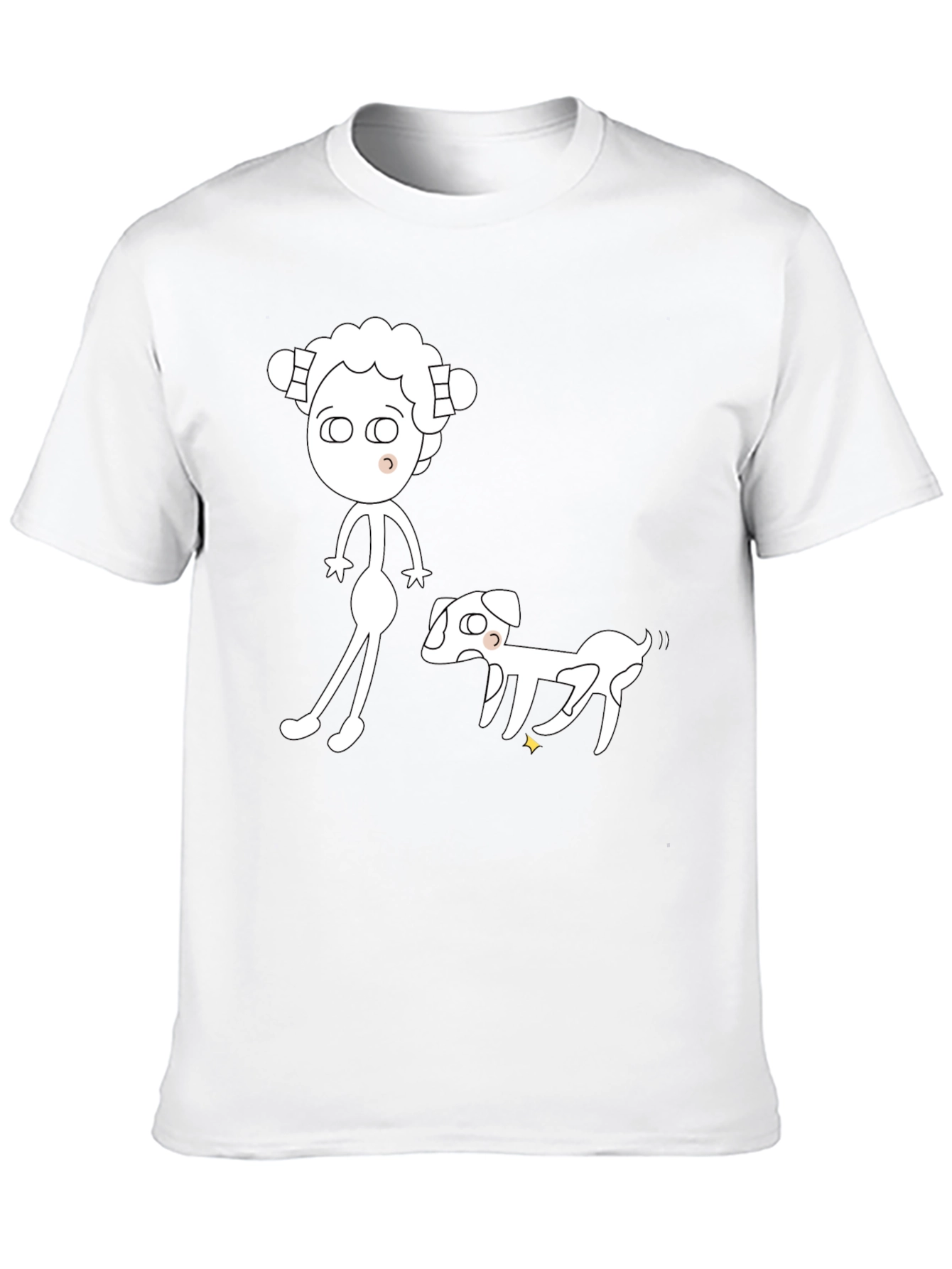 Cartoon Person & Dog T-Shirt – Quirky Dog Lover Graphic Tee Gift