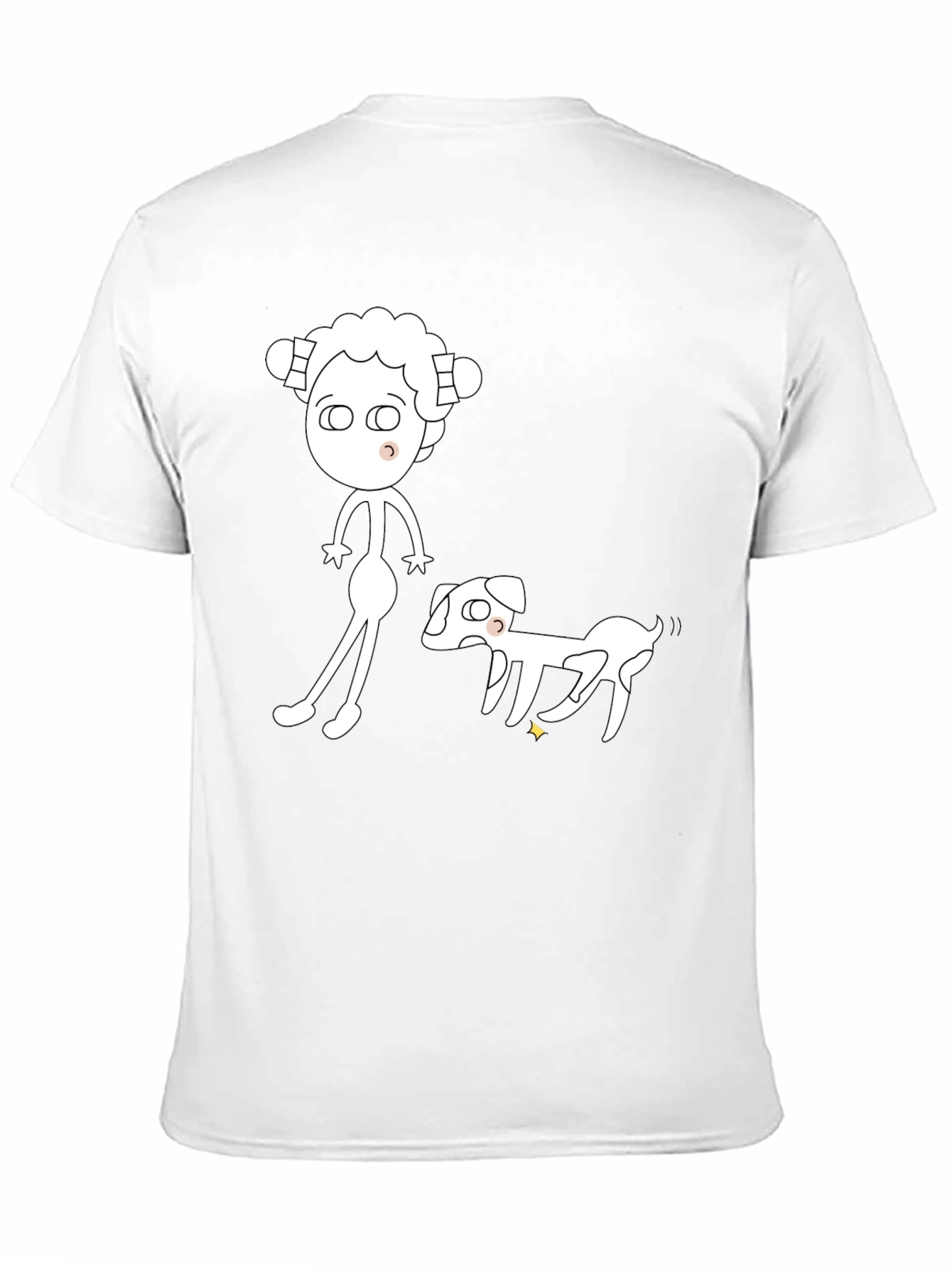 Cartoon Person & Dog T-Shirt – Quirky Dog Lover Graphic Tee Gift