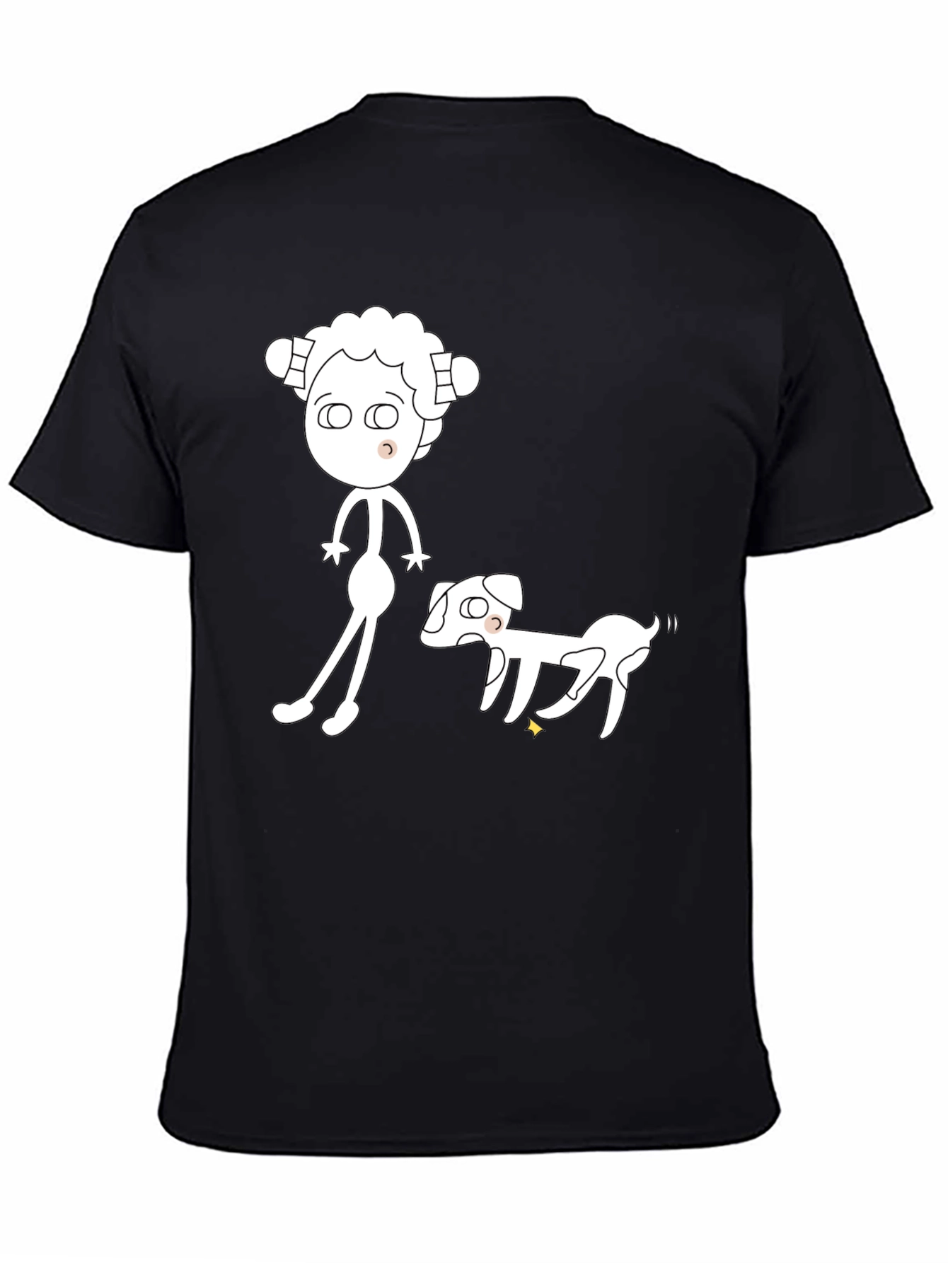 Cartoon Person & Dog T-Shirt – Quirky Dog Lover Graphic Tee Gift