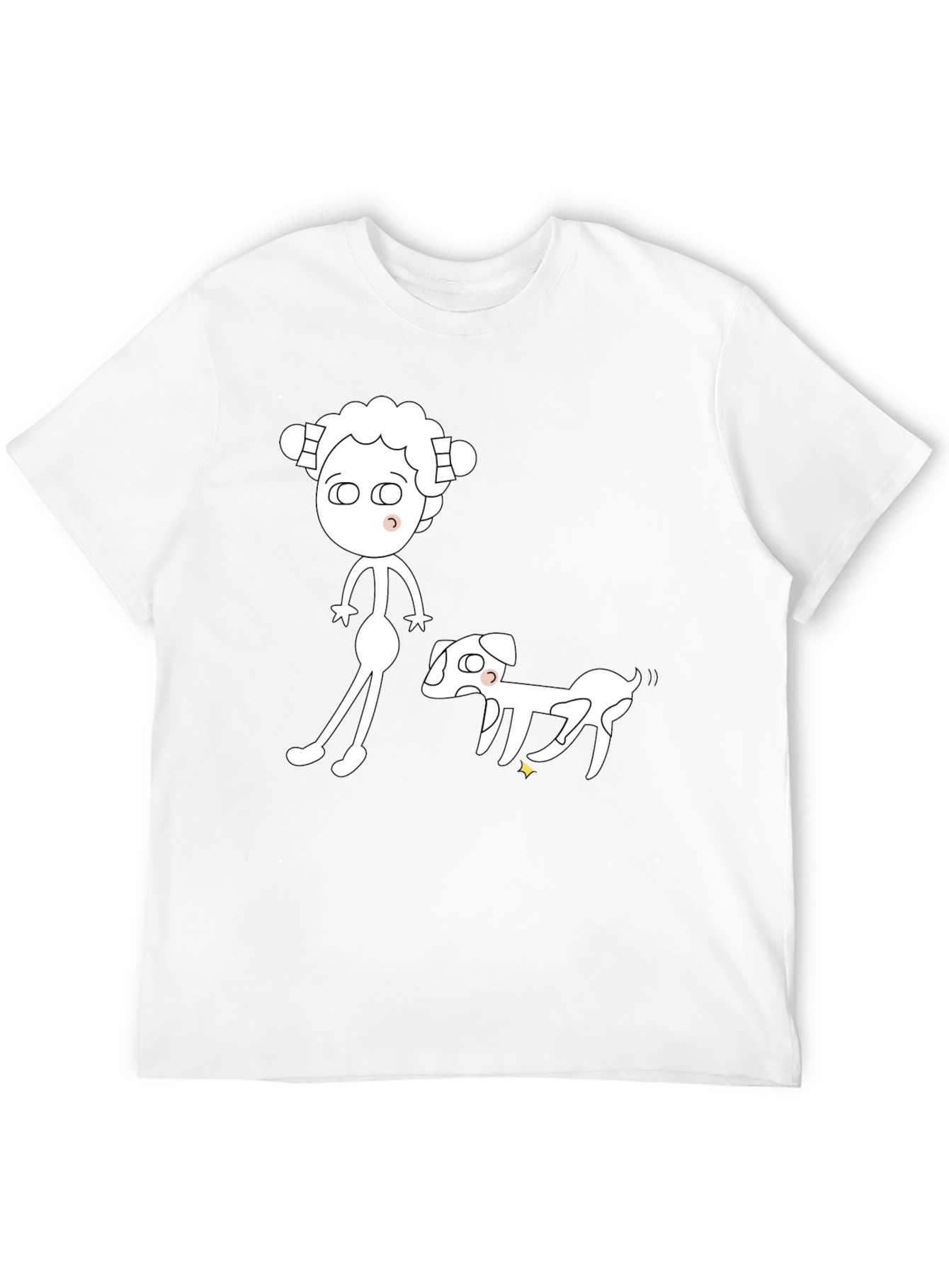 Cartoon Person & Dog T-Shirt – Quirky Dog Lover Graphic Tee Gift