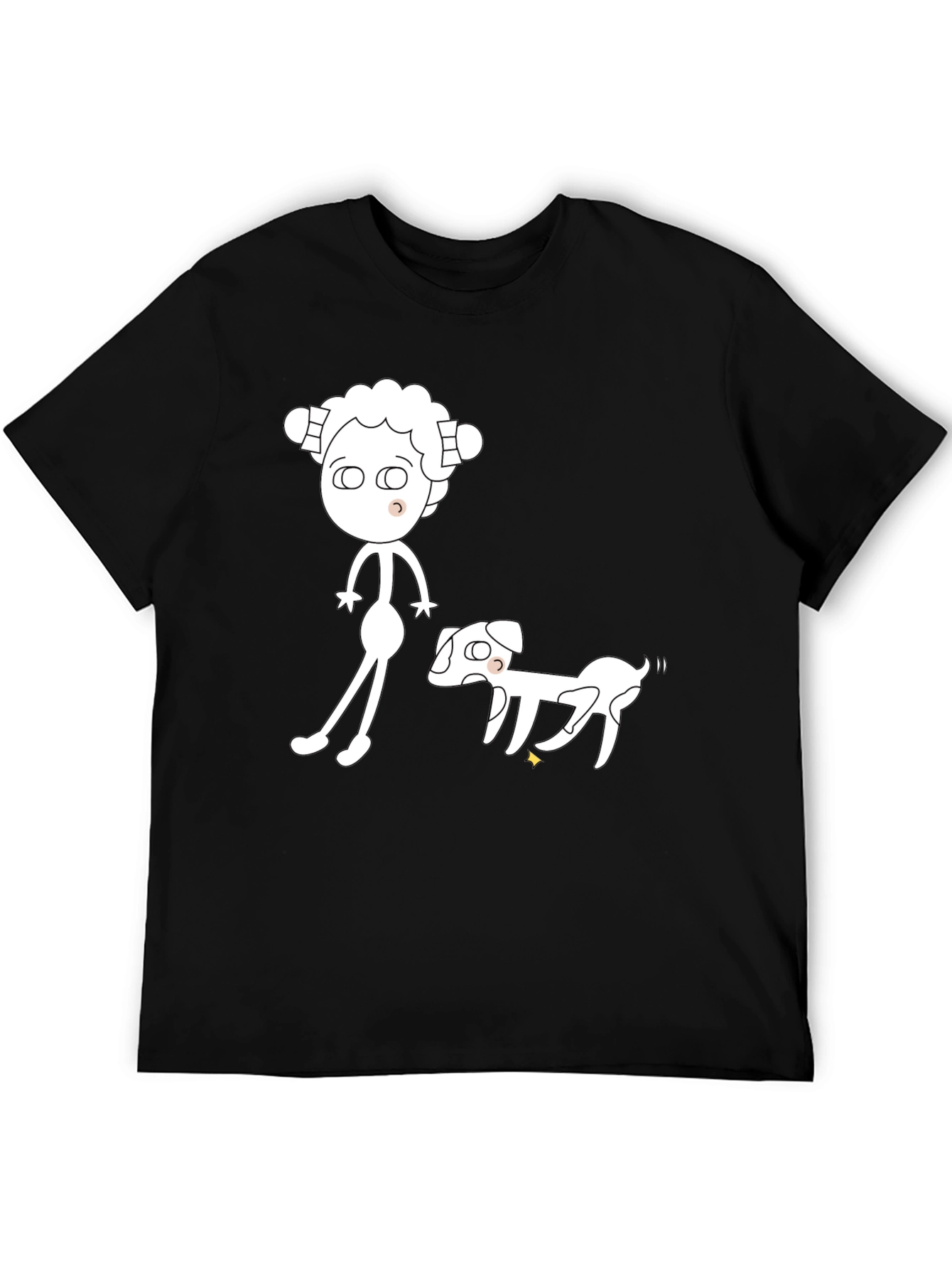 Cartoon Person & Dog T-Shirt – Quirky Dog Lover Graphic Tee Gift