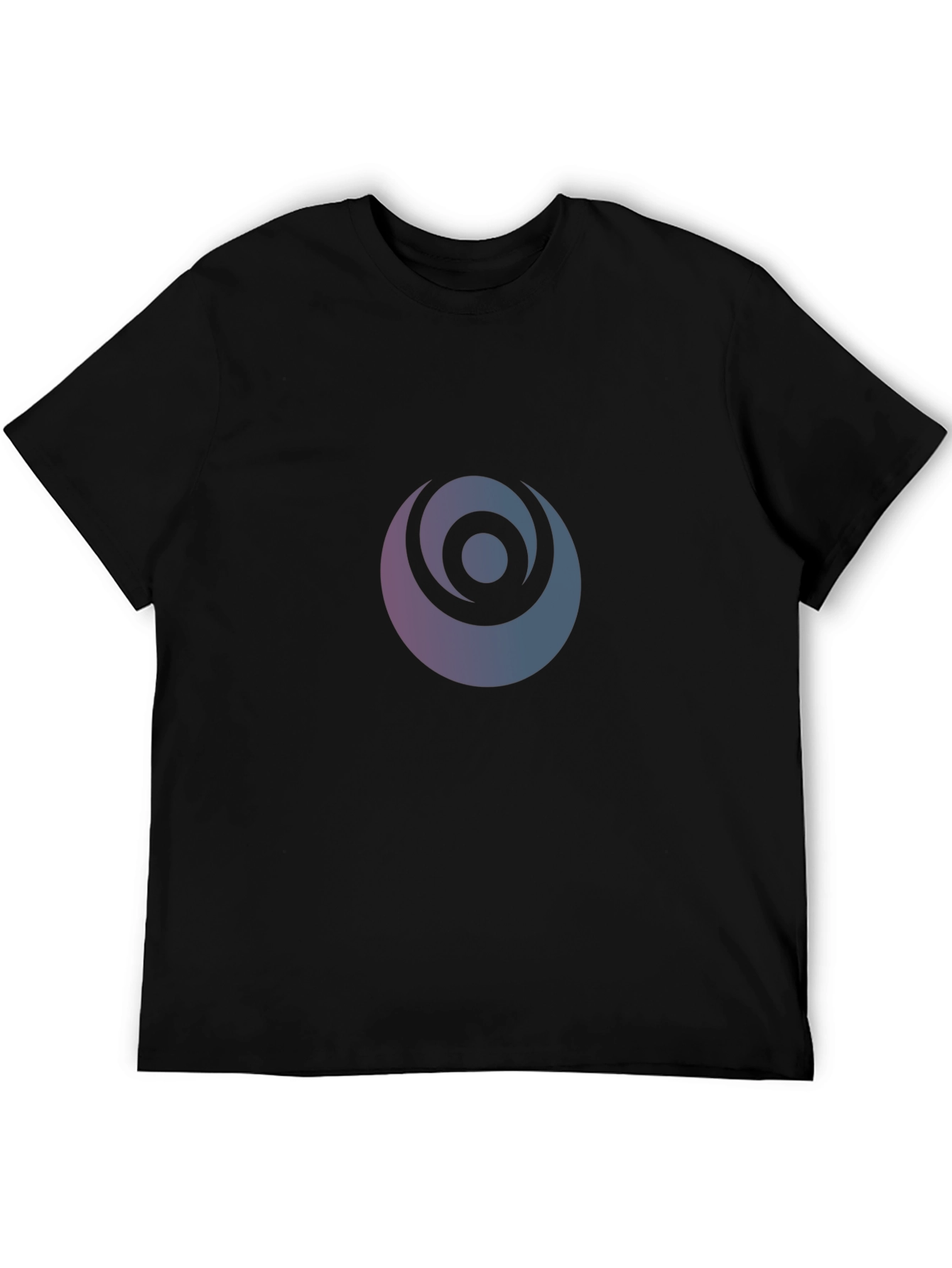 Modern Graphic Print Black Crew Neck T-Shirt