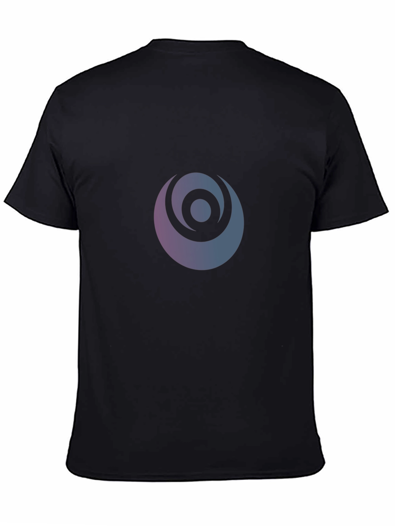 Modern Graphic Print Black Crew Neck T-Shirt