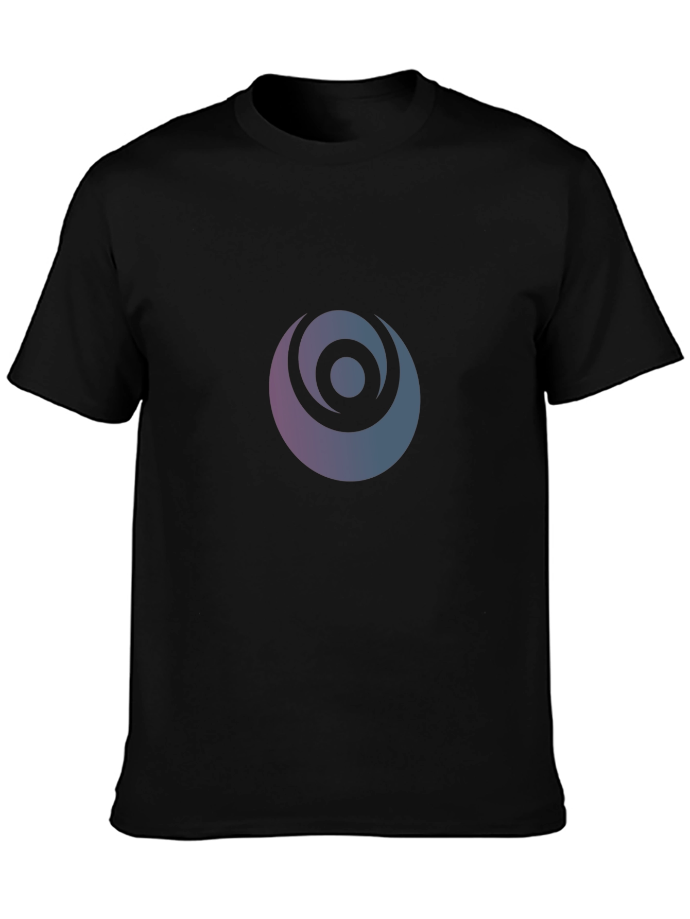Modern Graphic Print Black Crew Neck T-Shirt
