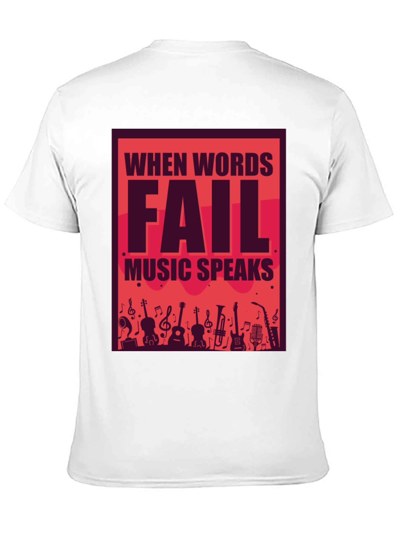 Music Speaks Graphic Tee - Black Cotton T-Shirt