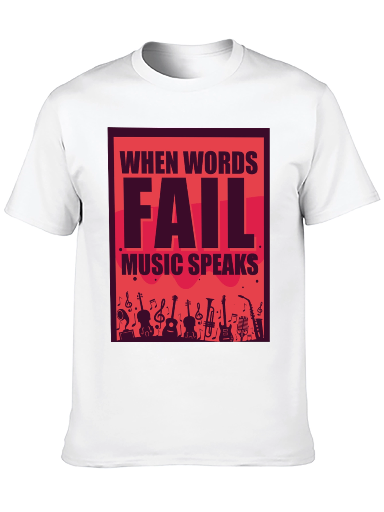 Music Speaks Graphic Tee - Black Cotton T-Shirt