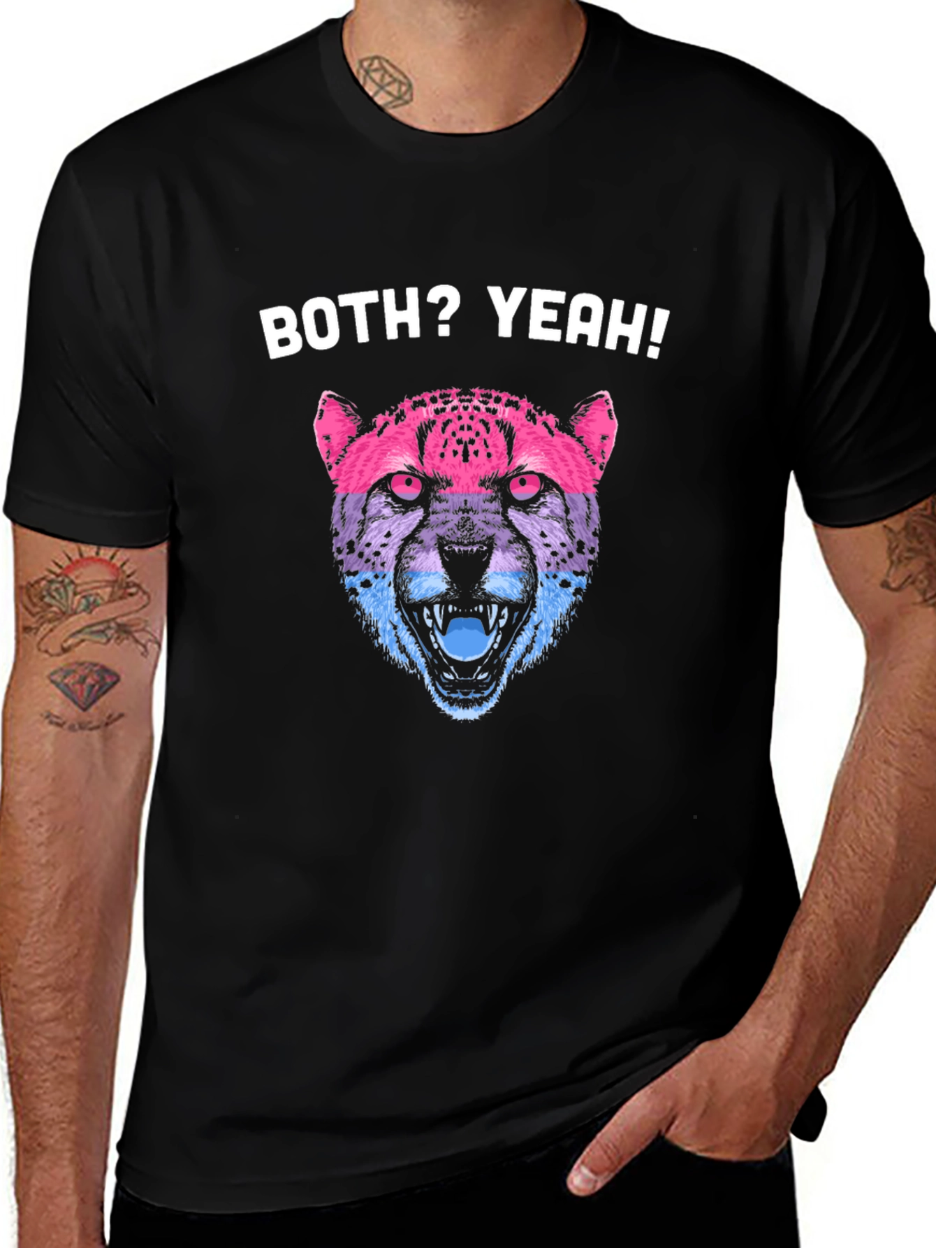 Bisexual Pride Cheetah Graphic T-Shirt