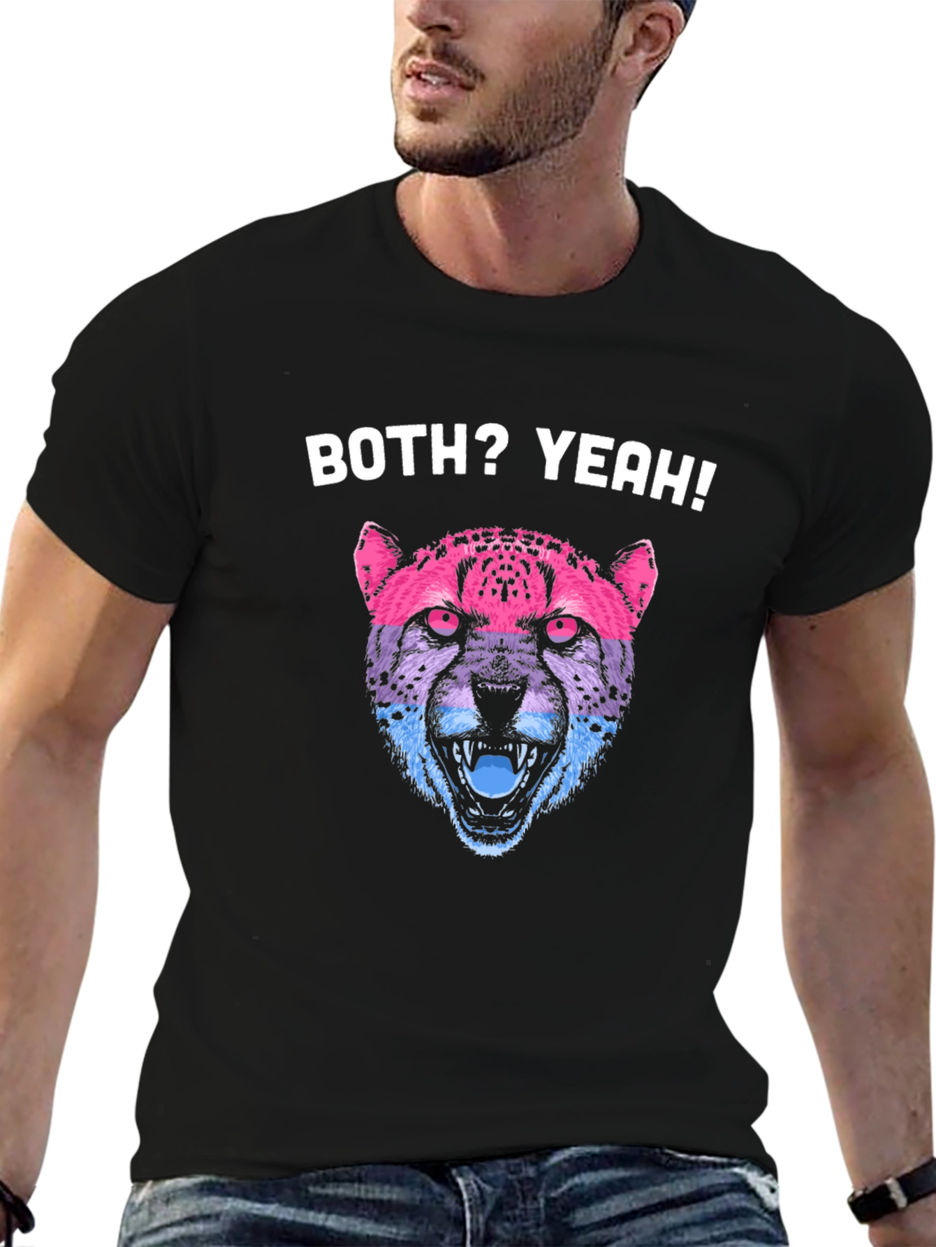 Bisexual Pride Cheetah Graphic T-Shirt