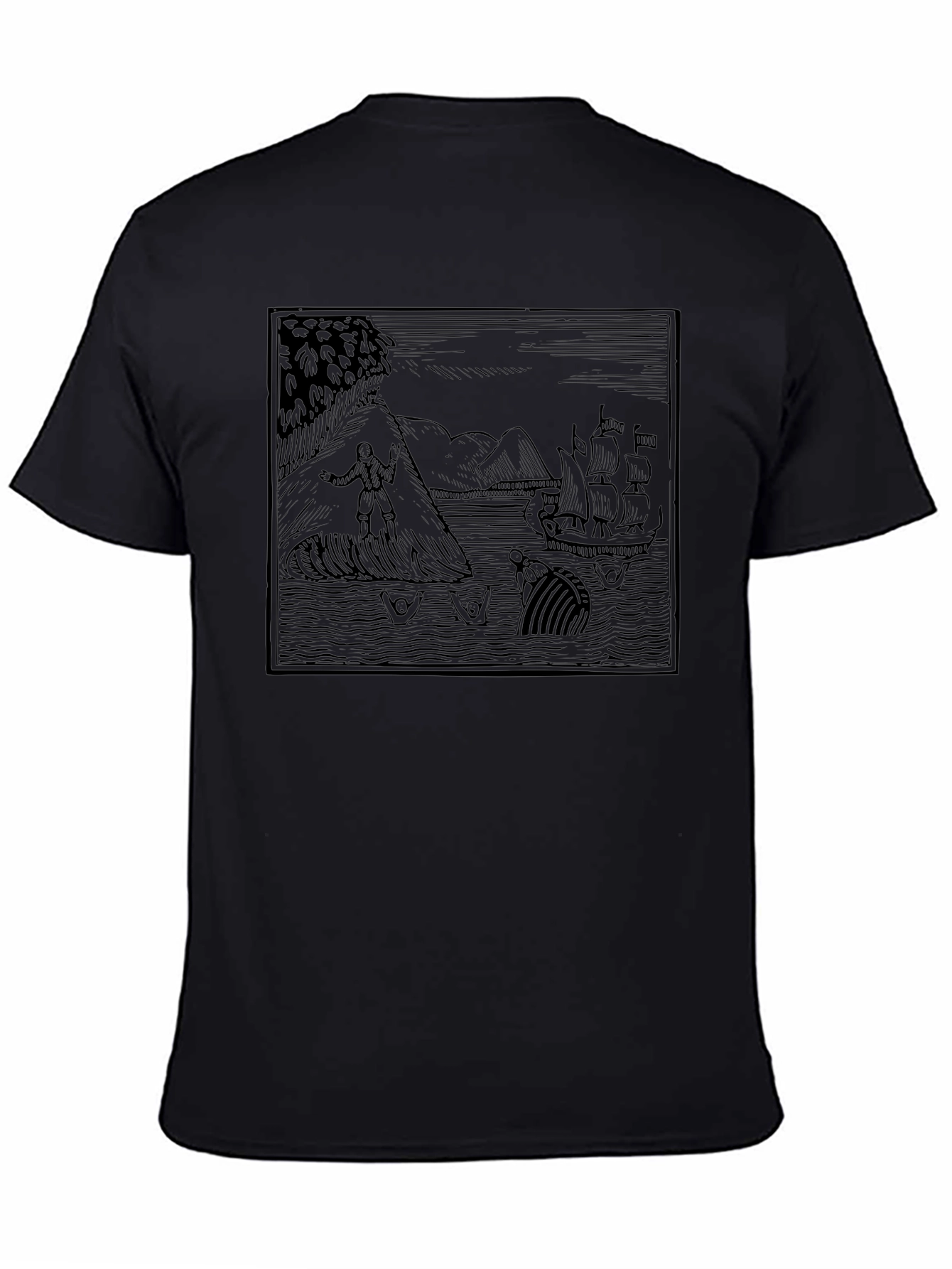 Whale Adventure Graphic Tee - Black