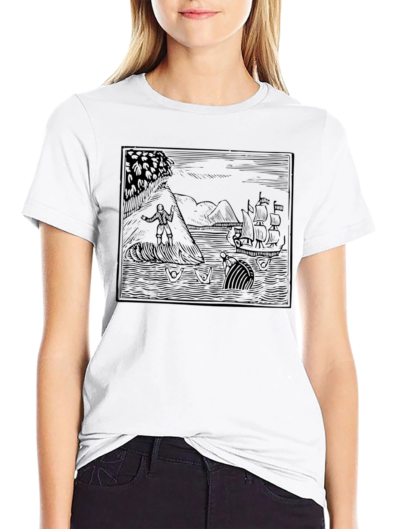 Whale Adventure Graphic Tee - Black
