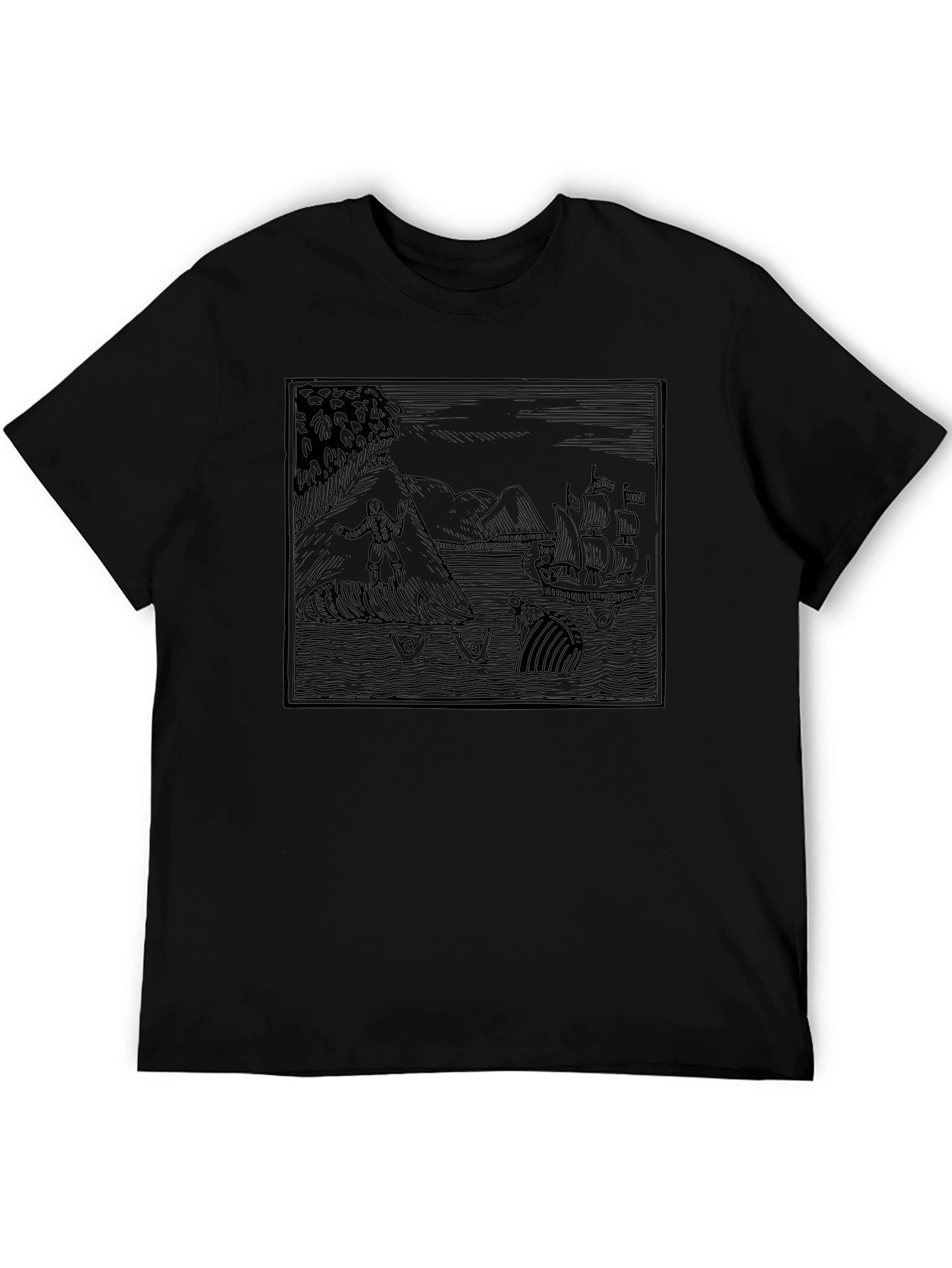 Whale Adventure Graphic Tee - Black