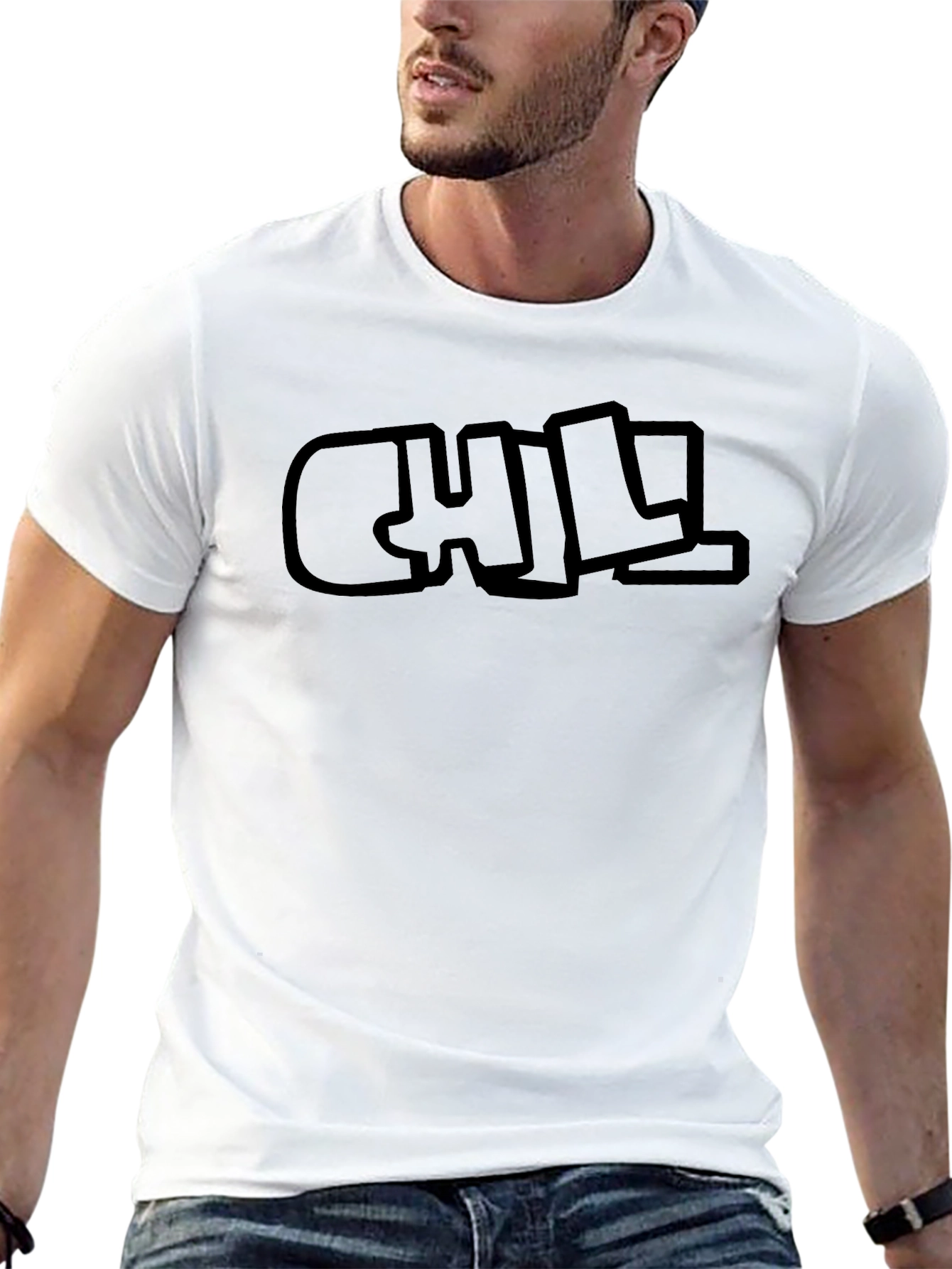 Chill Graphic Black T-Shirt for Men