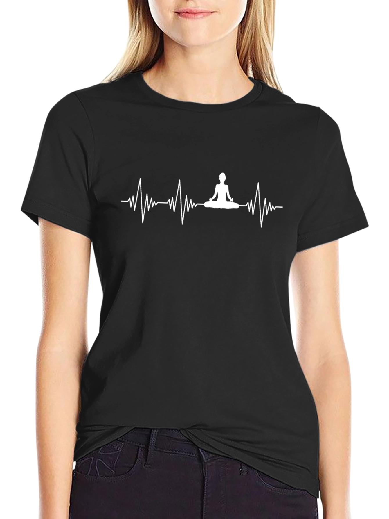 Yoga Heartbeat Graphic Tee - Meditate in Style