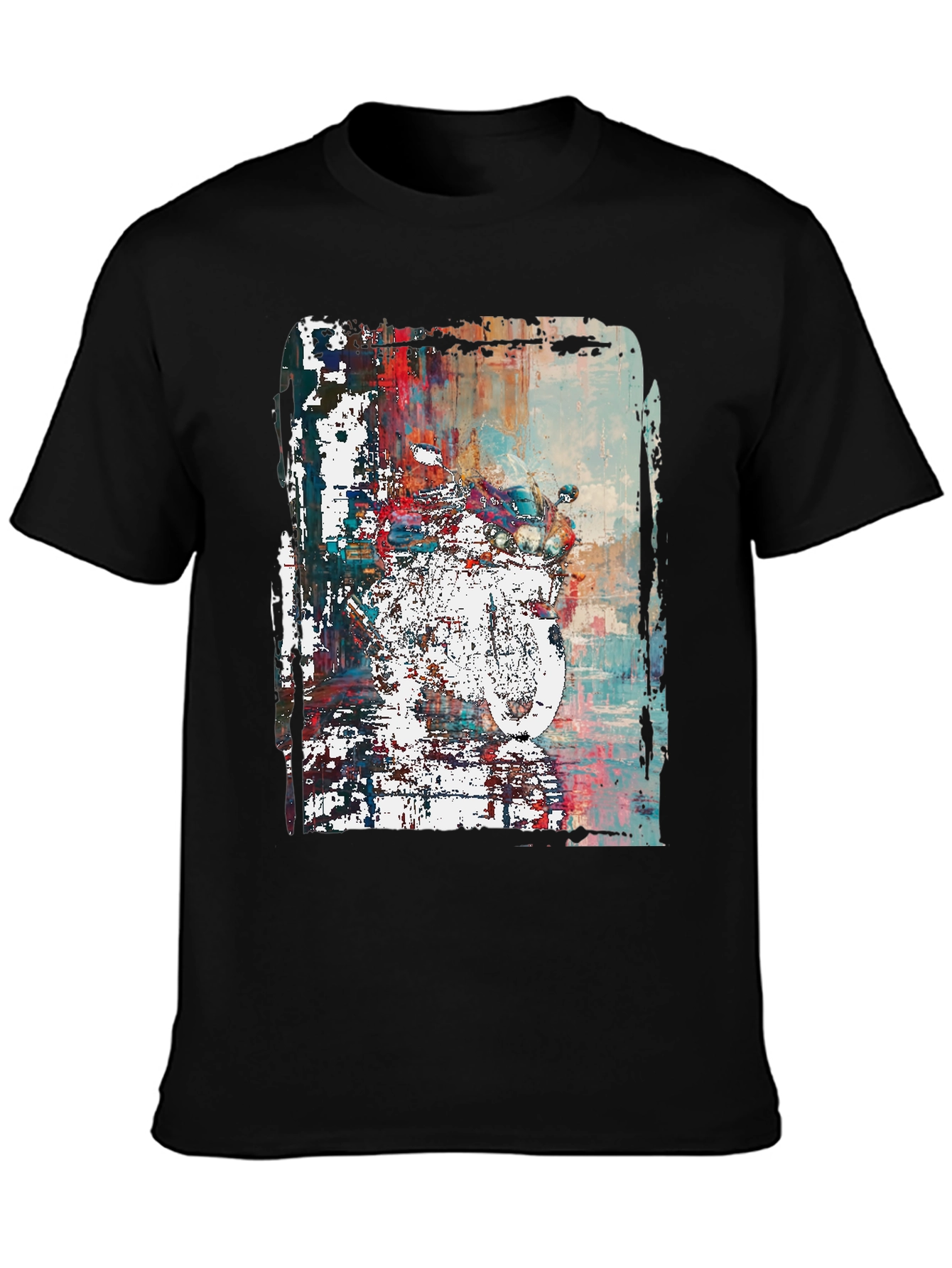 Abstract Motorcycle Graphic Print T-Shirt
