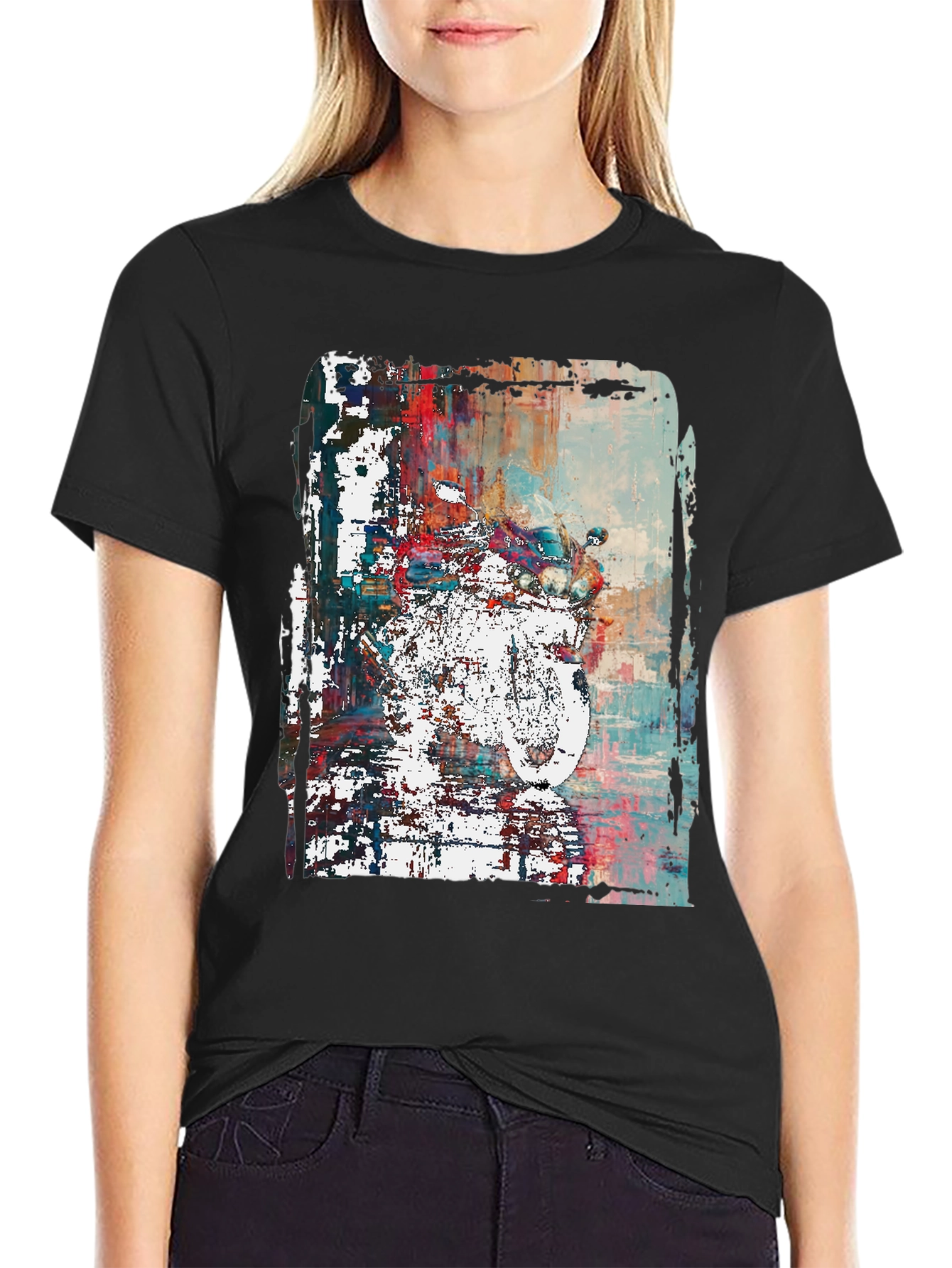 Abstract Motorcycle Graphic Print T-Shirt
