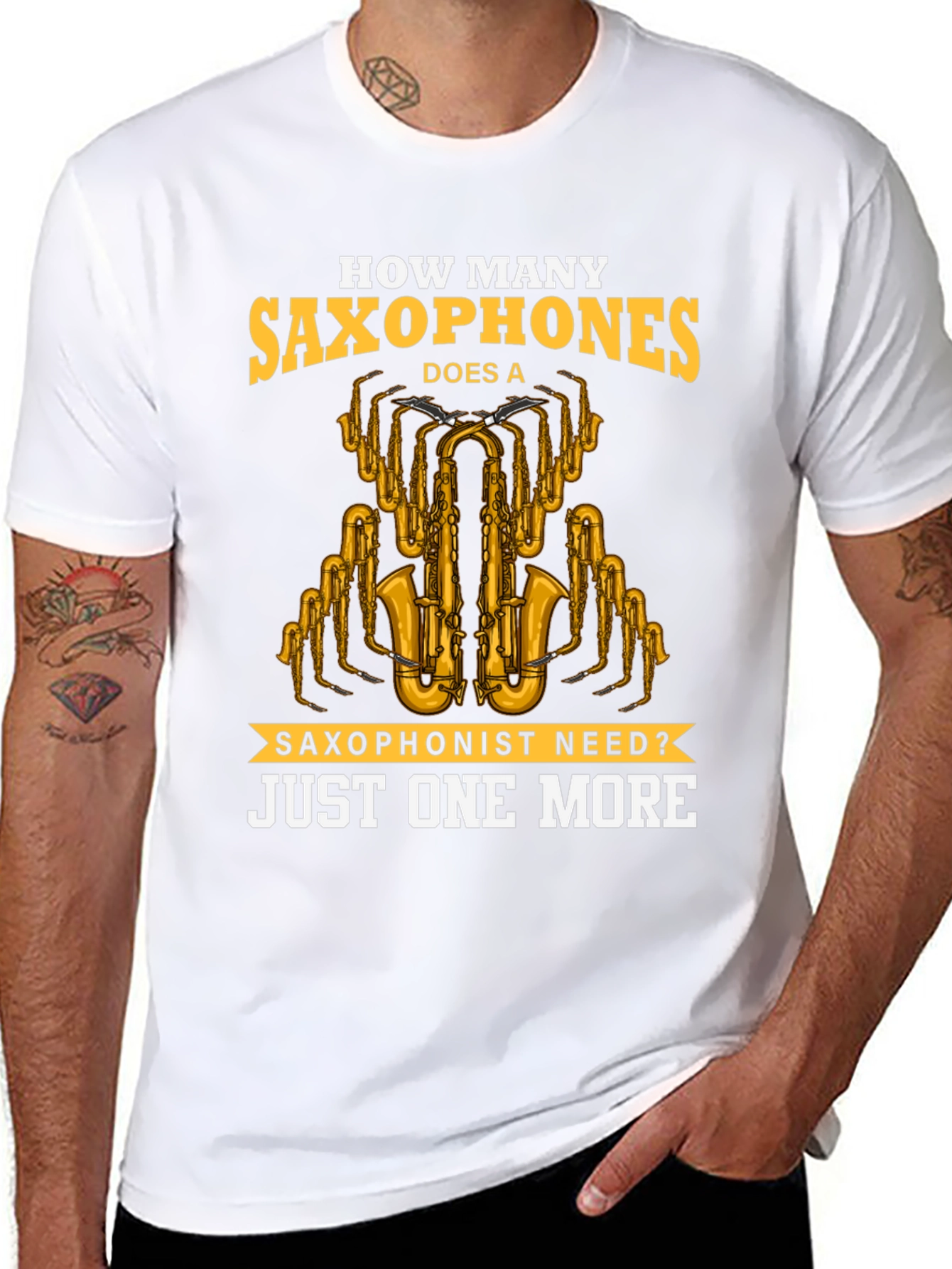 Saxophone Lover T-Shirt - Just One More Design