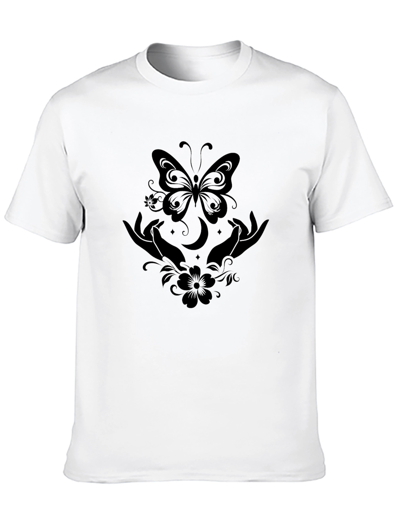 Mystic Butterfly Hands Black T-Shirt