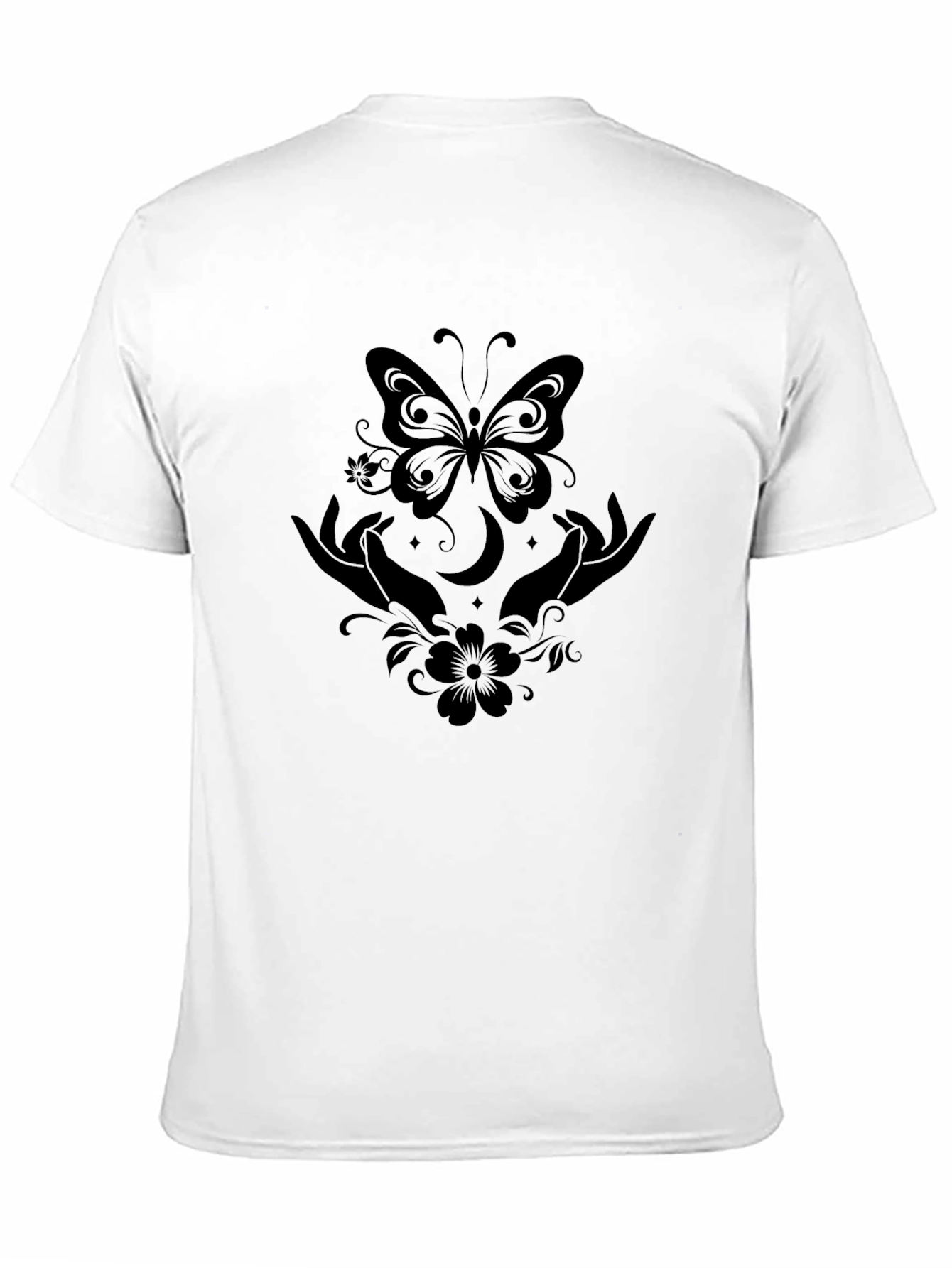 Mystic Butterfly Hands Black T-Shirt