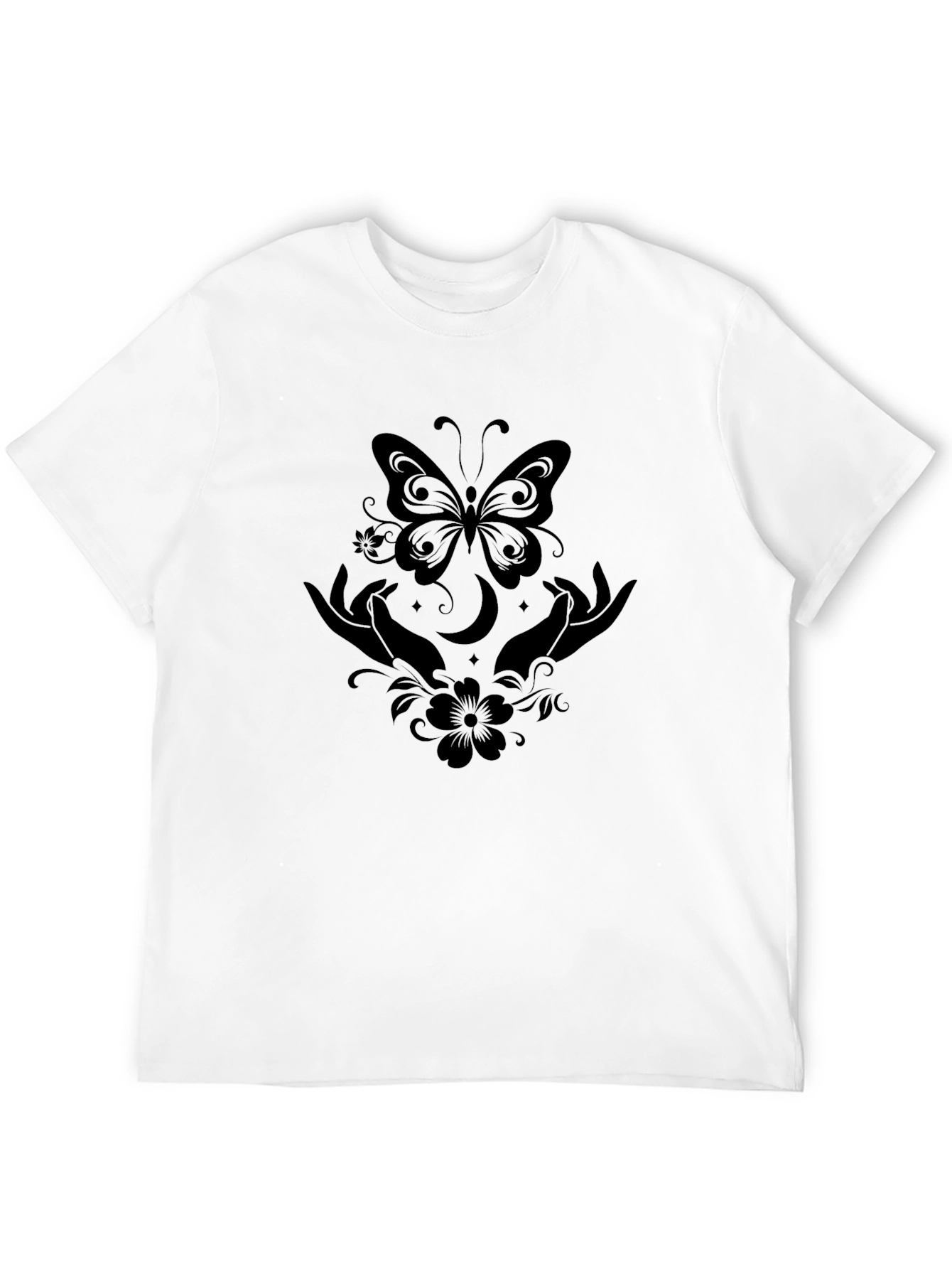 Mystic Butterfly Hands Black T-Shirt