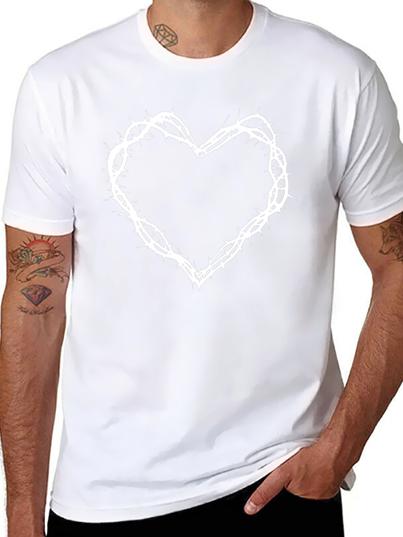 Thorn Heart Graphic Tee - Edgy Style