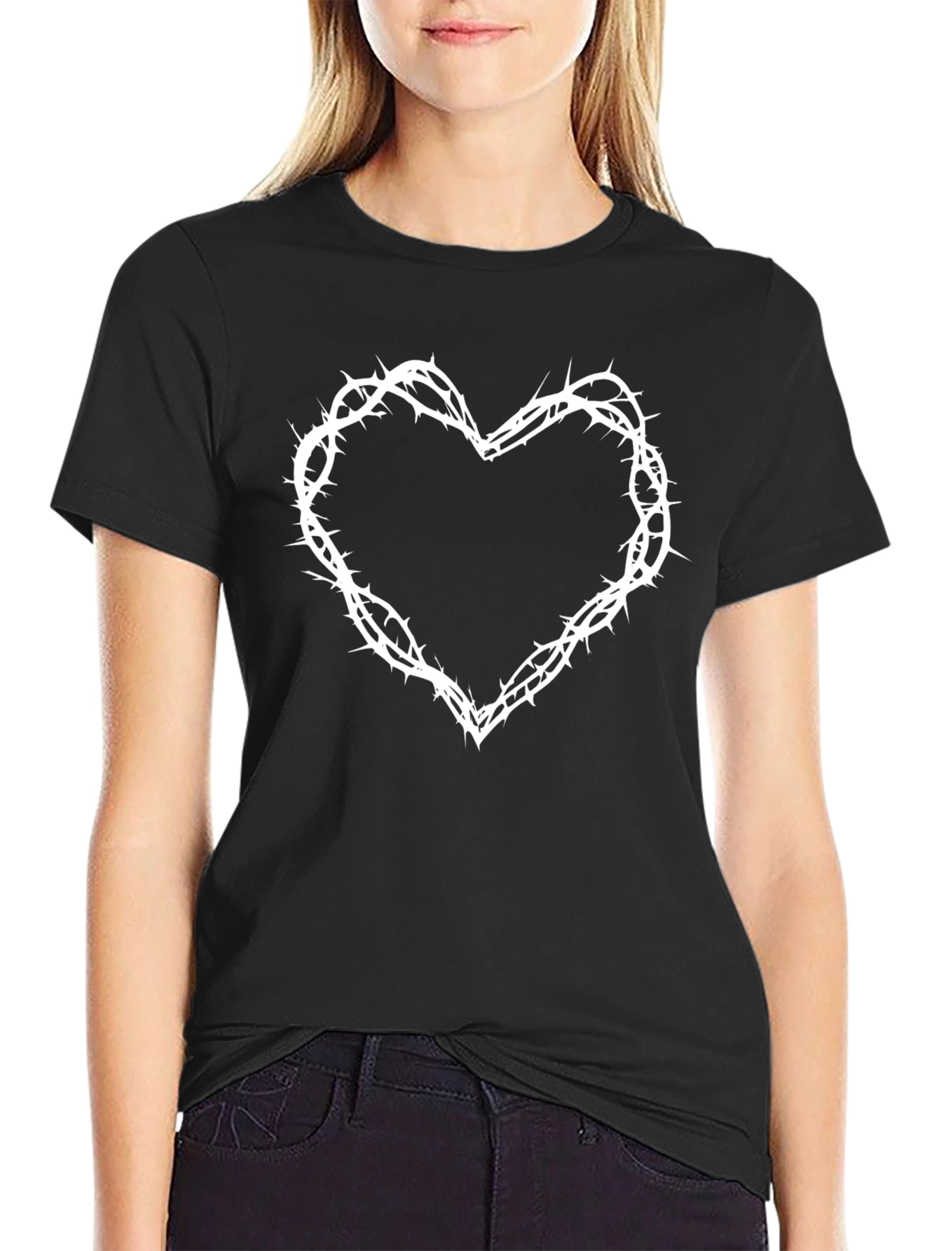 Thorn Heart Graphic Tee - Edgy Style
