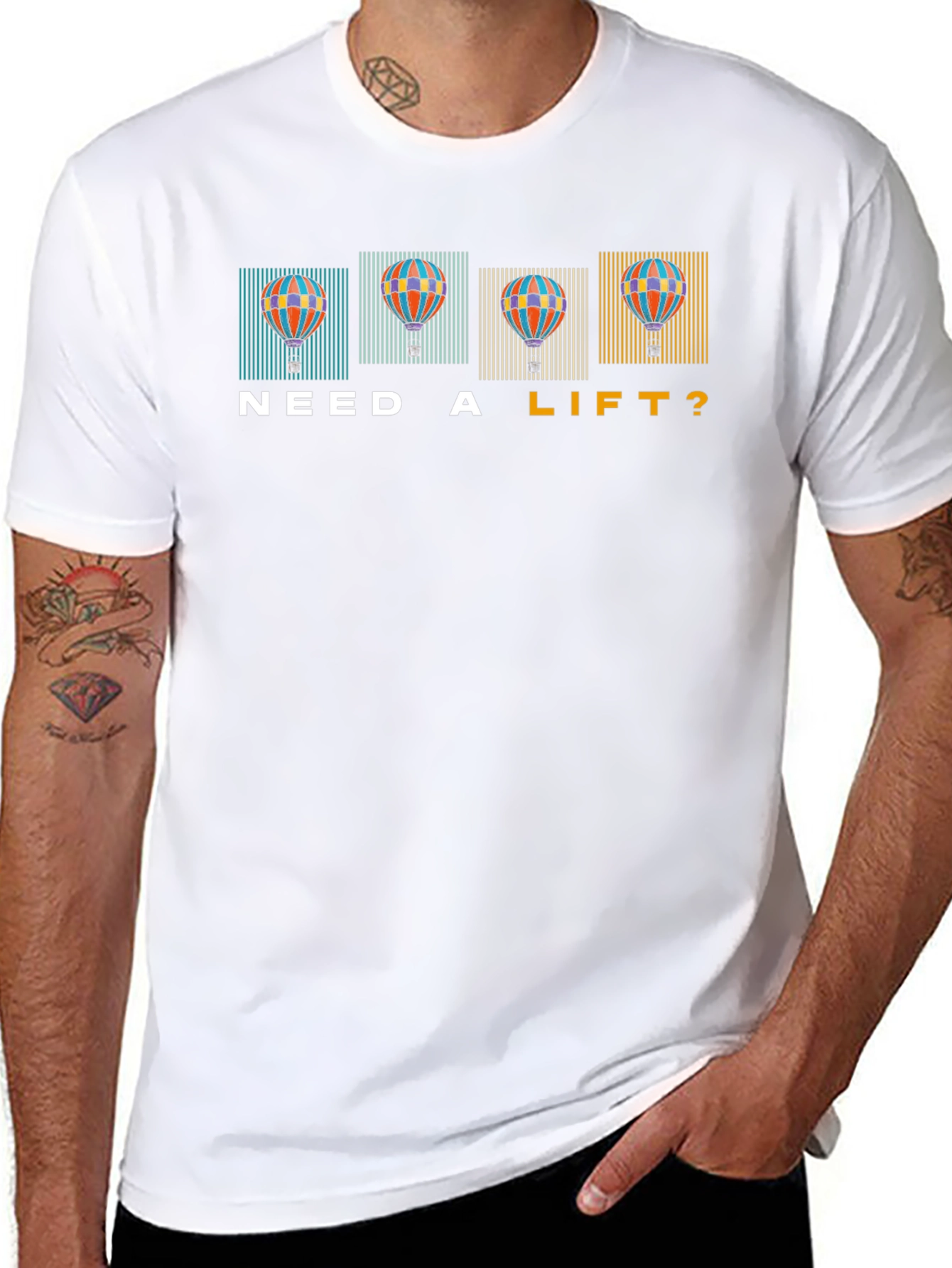 Need a Lift? Hot Air Balloon Graphic Tee