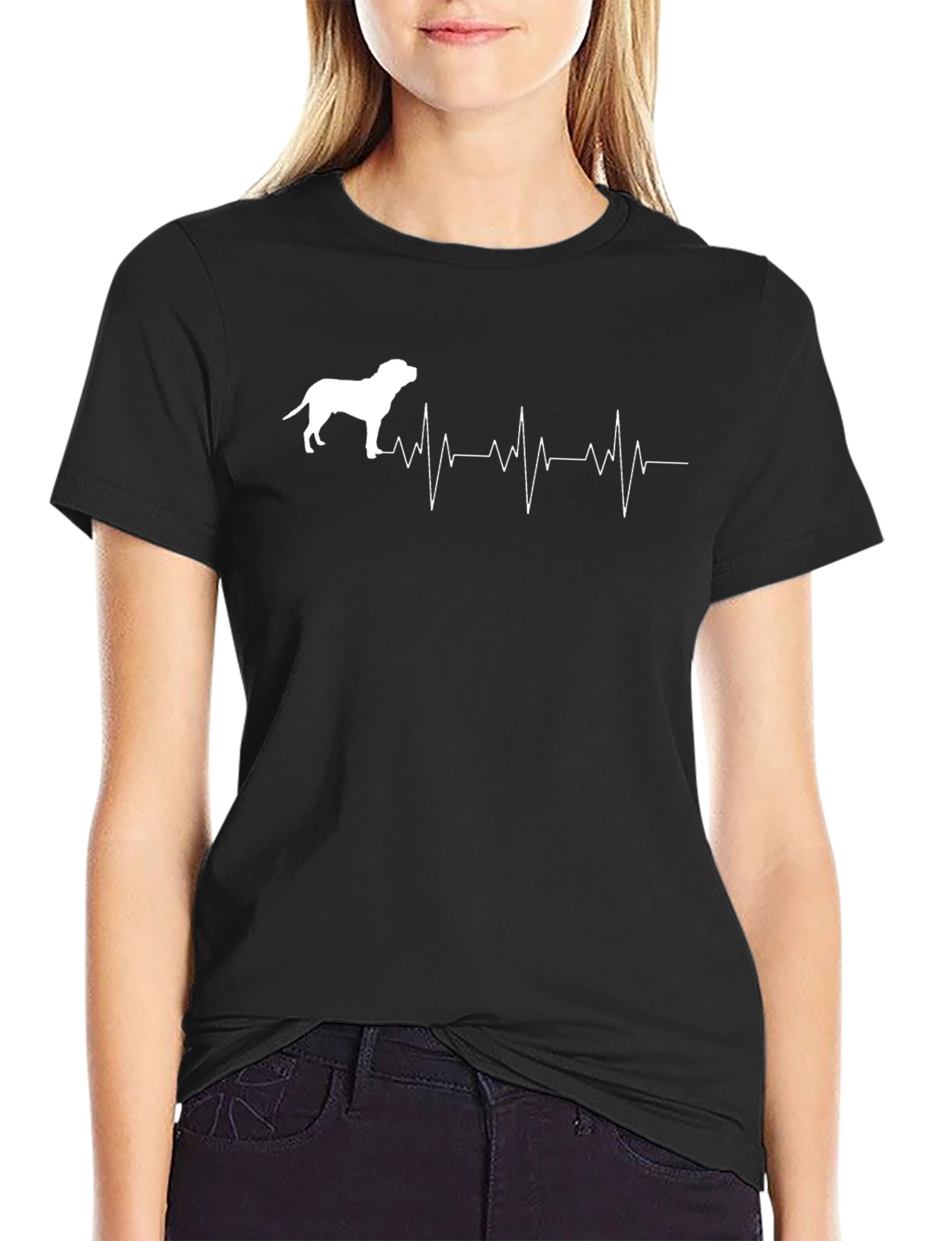 Dog Heartbeat T-Shirt - Black